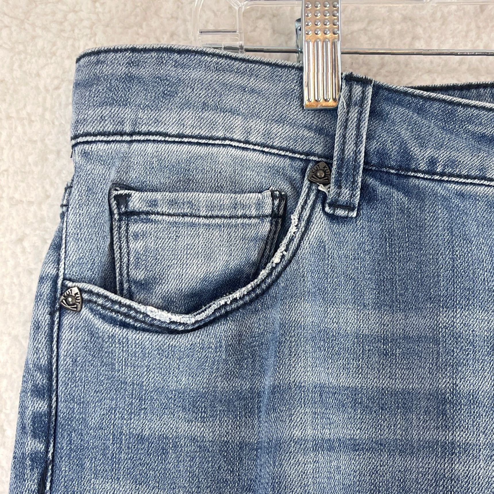 Vintage KUT from the Kloth Jeans Women Ankle Straight Leg Size 12 Blue Denim Embellished 5-Pocket Size 34" / US 12 / IT 48 - 4 Thumbnail