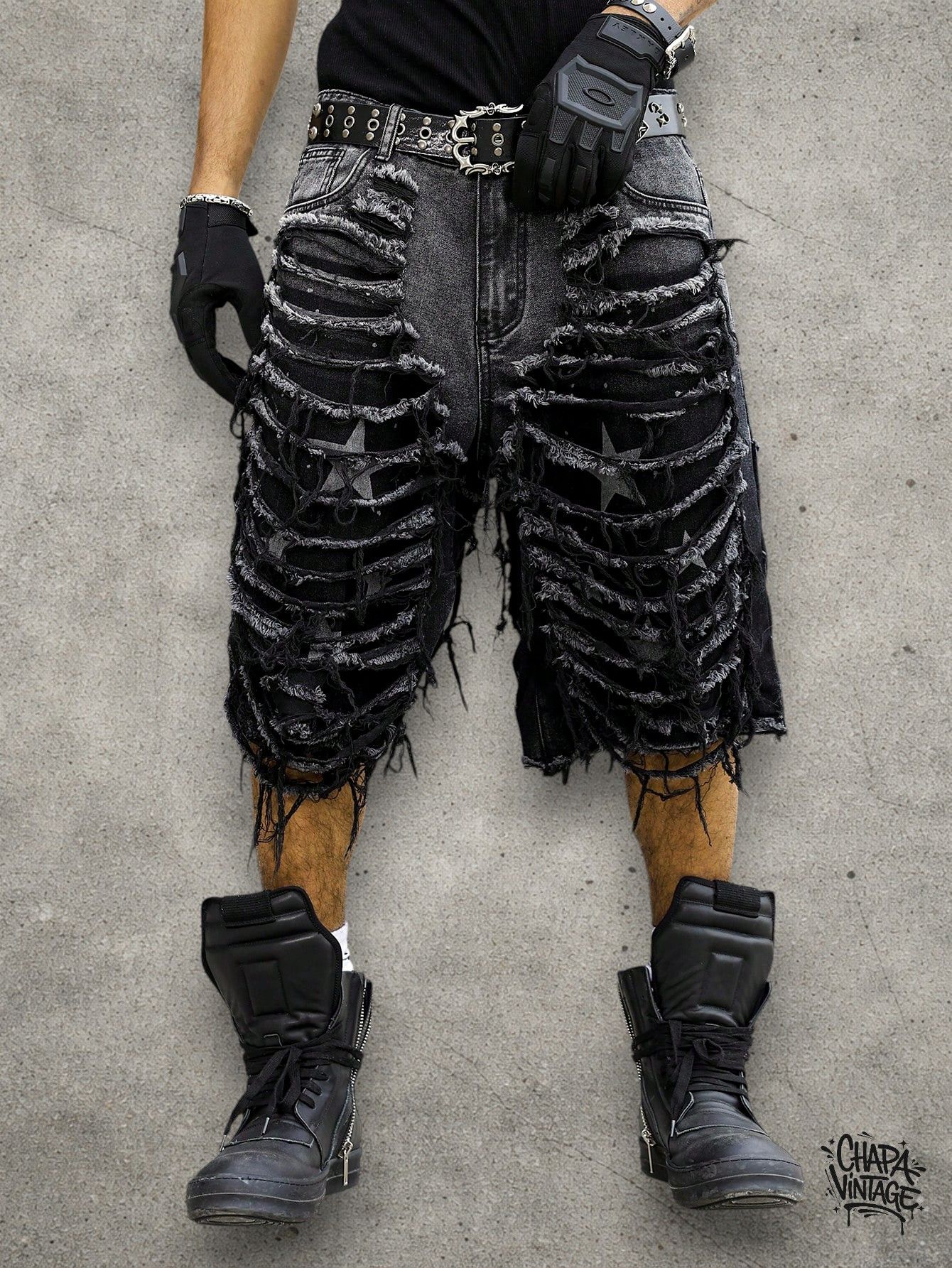 Japanese Brand Ripped opium goth shorts Size US 32 / EU 48 - 2 Thumbnail