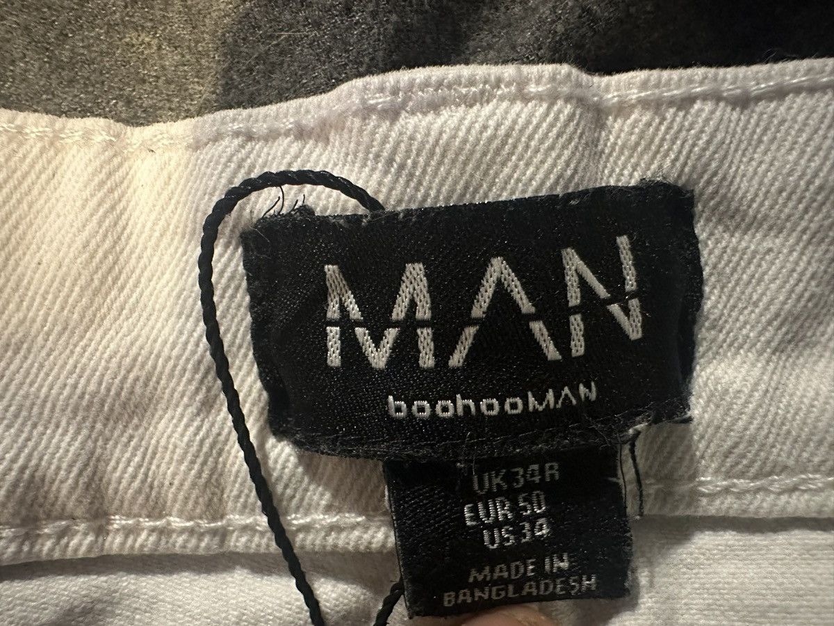 Boohoo White Biker Jeans Size US 34 / EU 50 - 4 Thumbnail