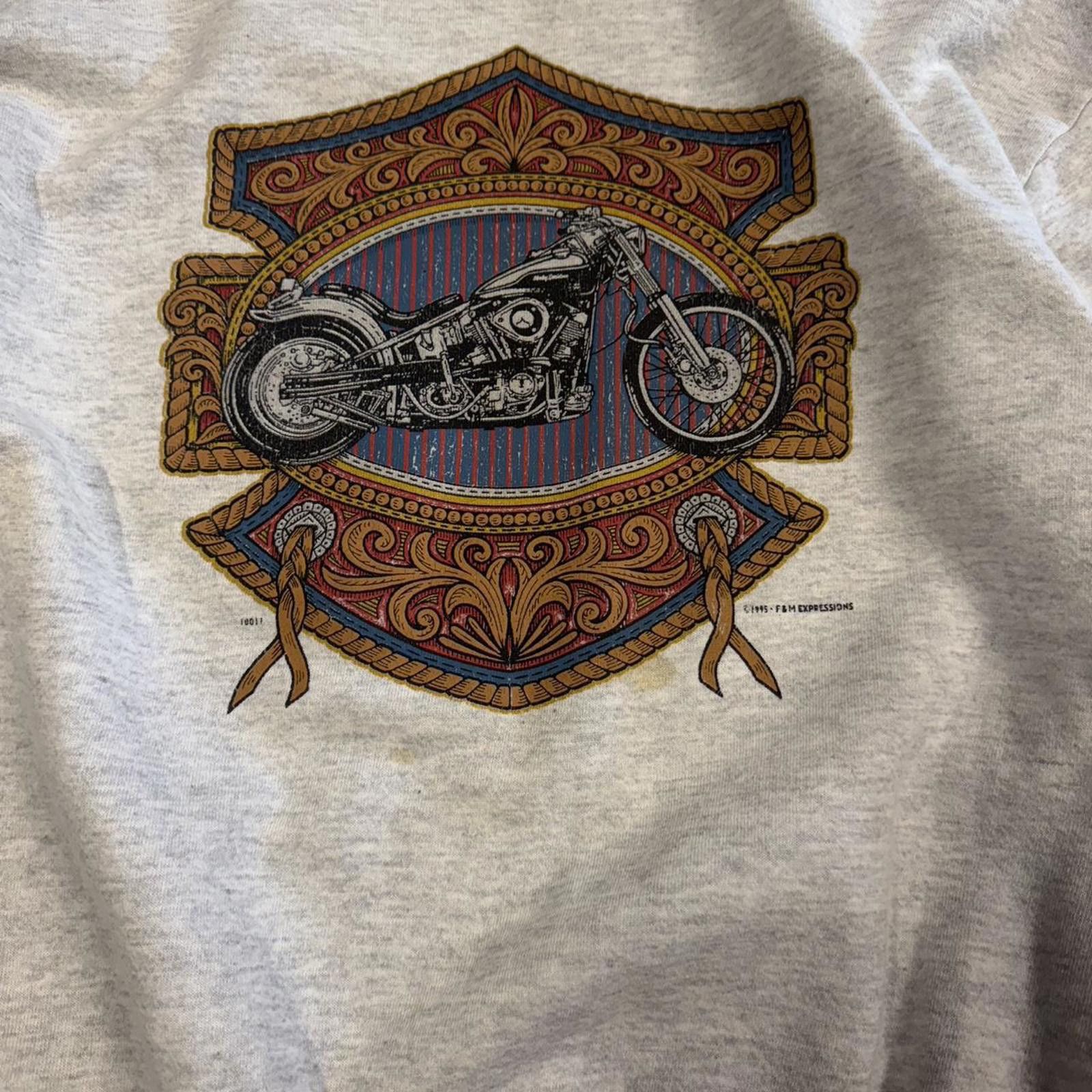 Harley Davidson Vintage 1995 Harley Davidson Biker Crewneck Size US L / EU 52-54 / 3 - 4 Thumbnail