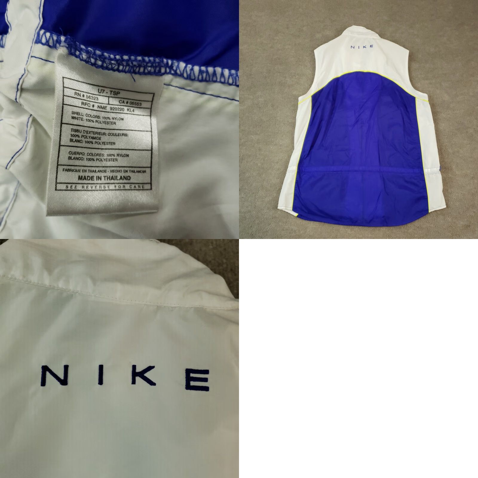 Nike VINTAGE Nike Windbreaker Vest Womens Large White Blue Full Zip Lightweight 90s Size M / US 6-8 / IT 42-44 - 8 Thumbnail