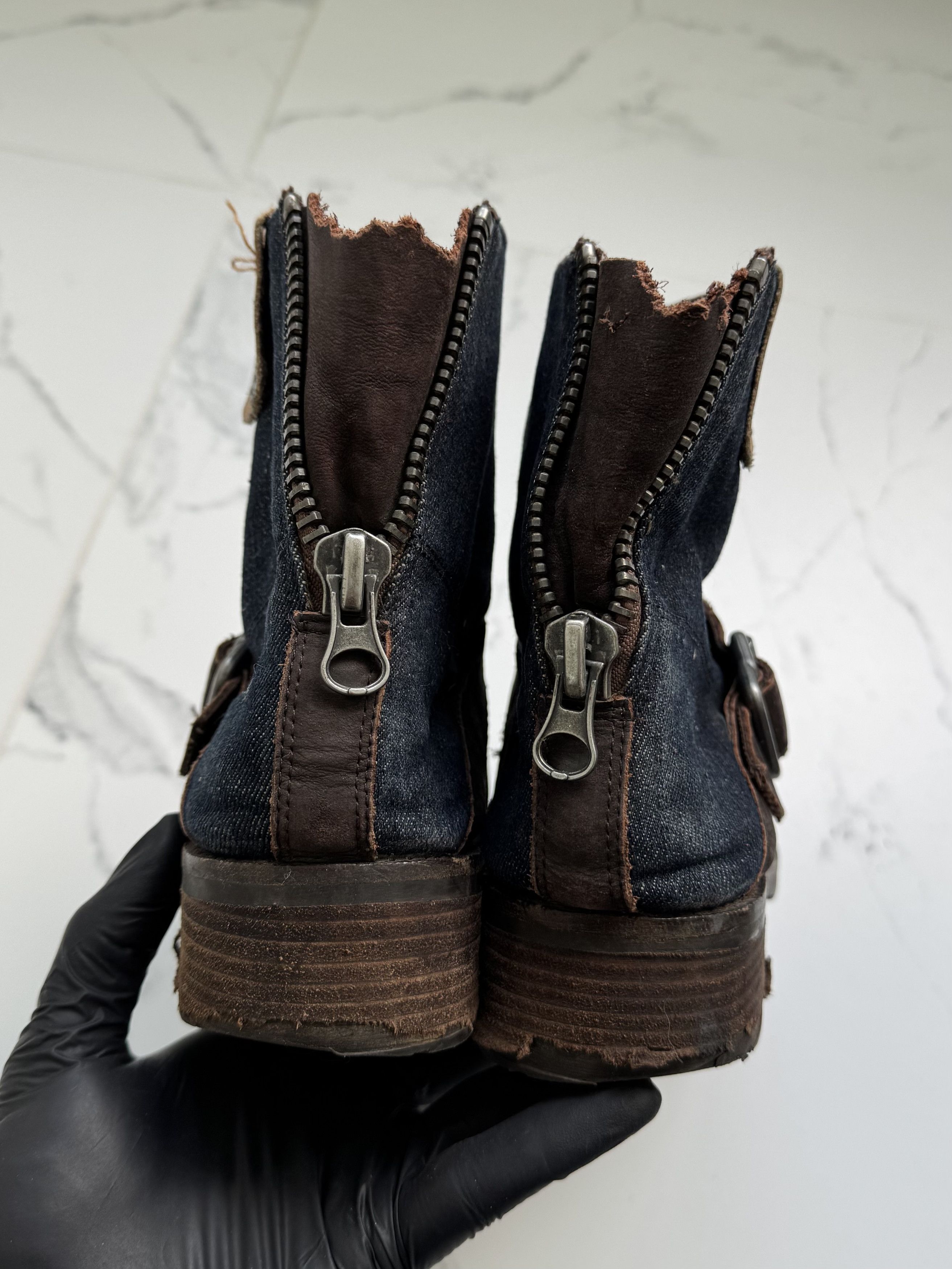 Calvin Klein Vintage Calvin Klein Jeans Leather Denim Ankle Boots Buckle Size US 8 / IT 38 - 9 Thumbnail