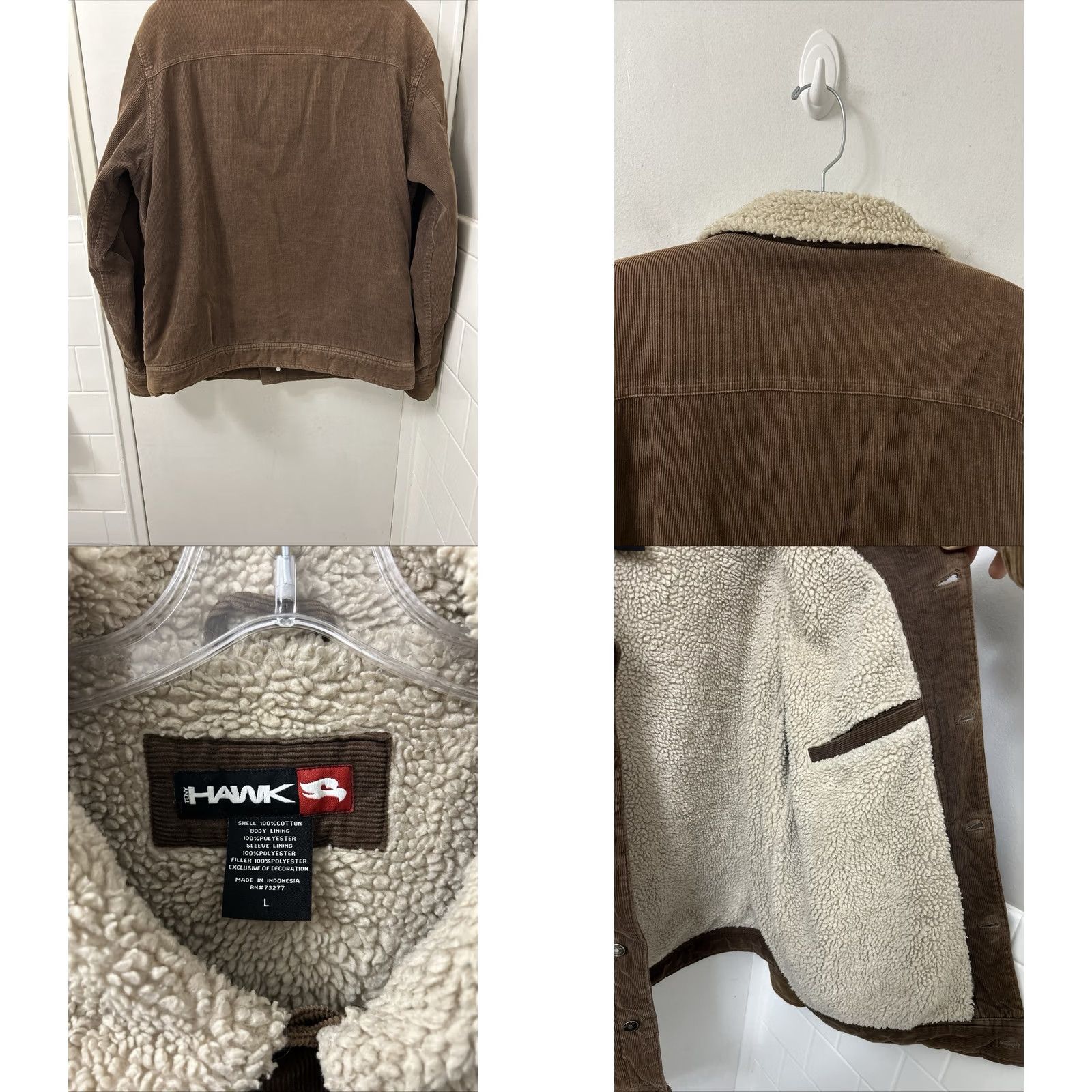 Vintage VTG Tony Hawk Corduroy Trucker Jacket Mens L Brown Sherpa Lined Skater Size US L / EU 52-54 / 3 - 8 Thumbnail