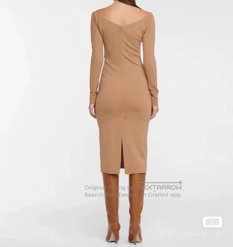 Fendi Fendi One Shoulder Camel Classic Bodycon Dress Size S / US 4 / IT 40 - 2 Thumbnail