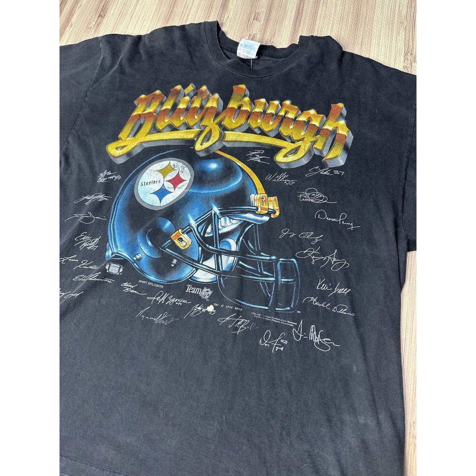 Hanes Vintage Pittsburgh Steelers Shirt Blitzburgh Single Stitch Size US XXL / EU 58 / 5 - 2 Thumbnail