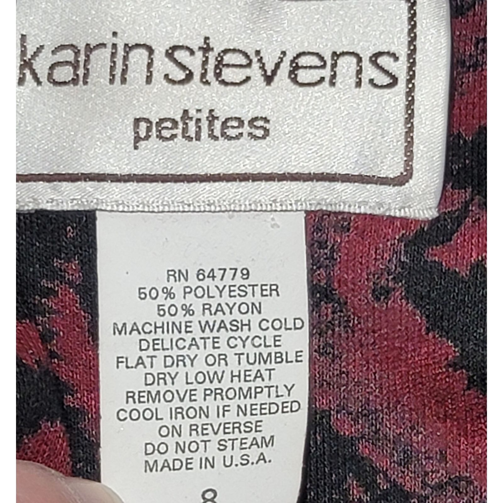 Other Karin Stevens Burgundy Black Geo Print 2 Piece Dress Set 8P Size M / US 6-8 / IT 42-44 - 5 Thumbnail