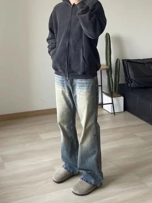 VIBE Vintage street washed and faded casual micro flare jeans Size US 34 / EU 50 - 7 Thumbnail
