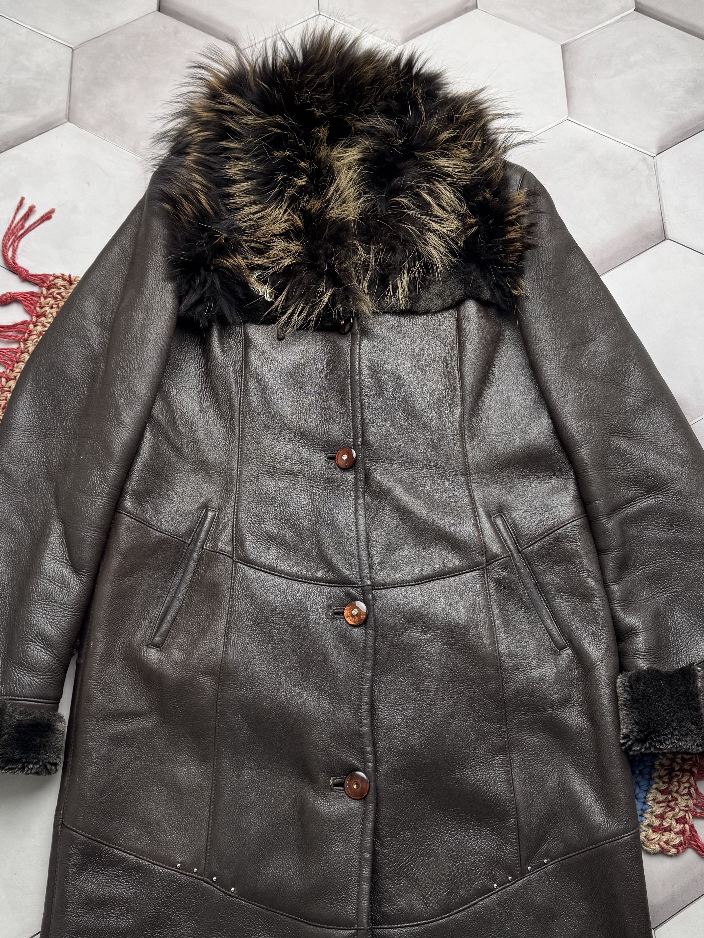 Vintage Vintage Real Sheepskin Coat (E4) Size L / US 10 / IT 46 - 2 Thumbnail