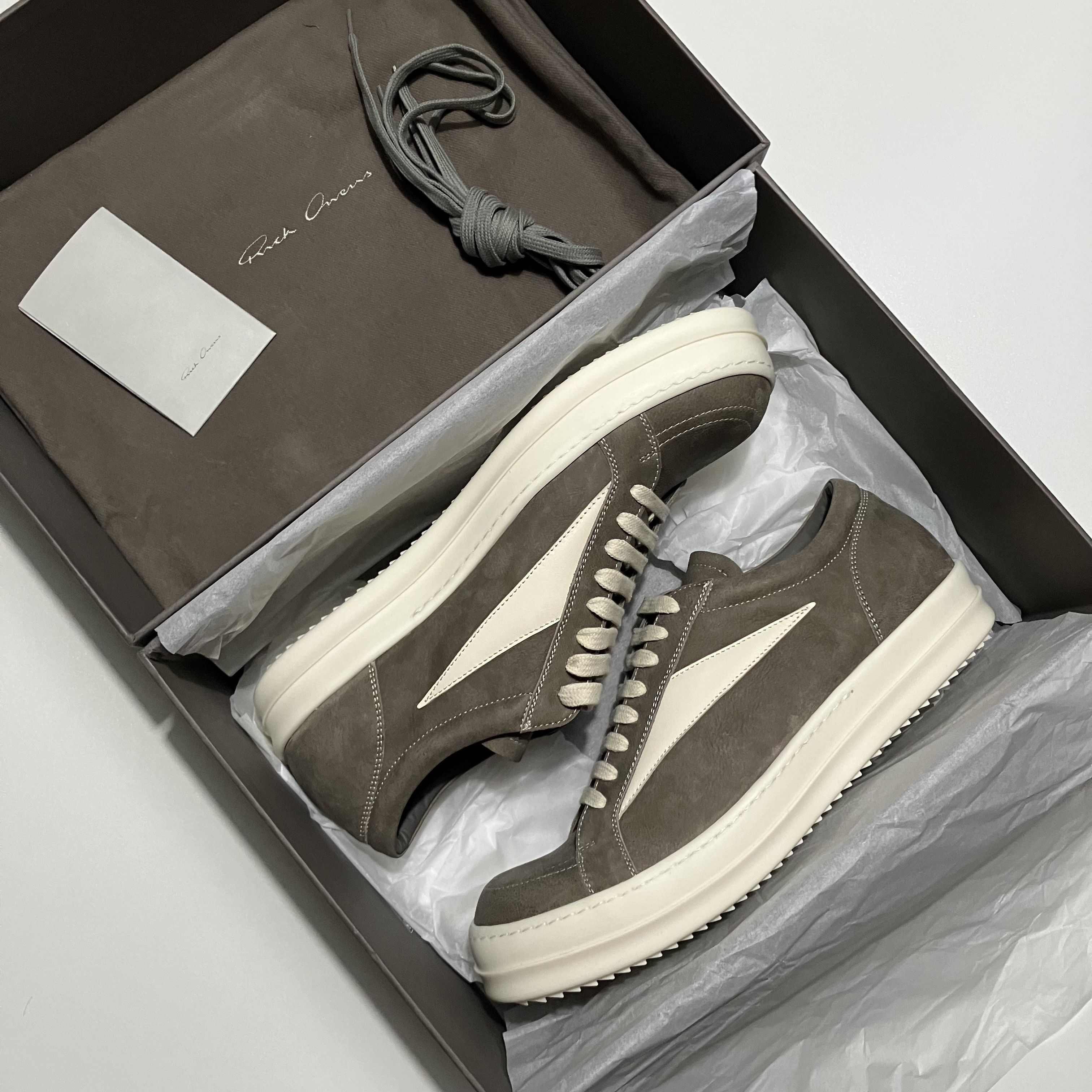 RICK OWENS SS24 LIDO Vintage Sneaks Dust Waxy Nubuck Vans