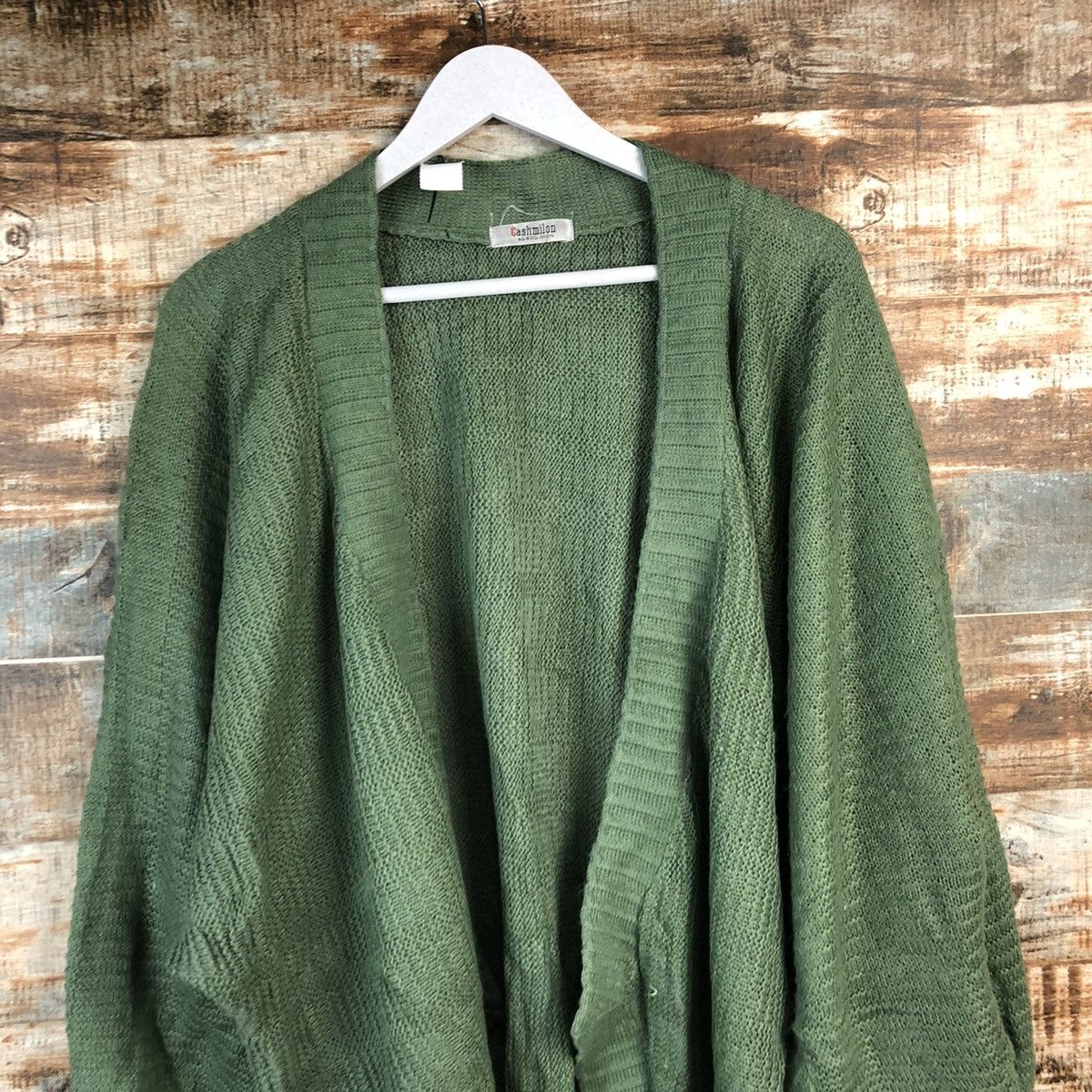 Japanese Brand DL Cashmilon Green Cardigan Knitwear #C484 Size XL / US 12-14 / IT 48-50 - 4 Thumbnail