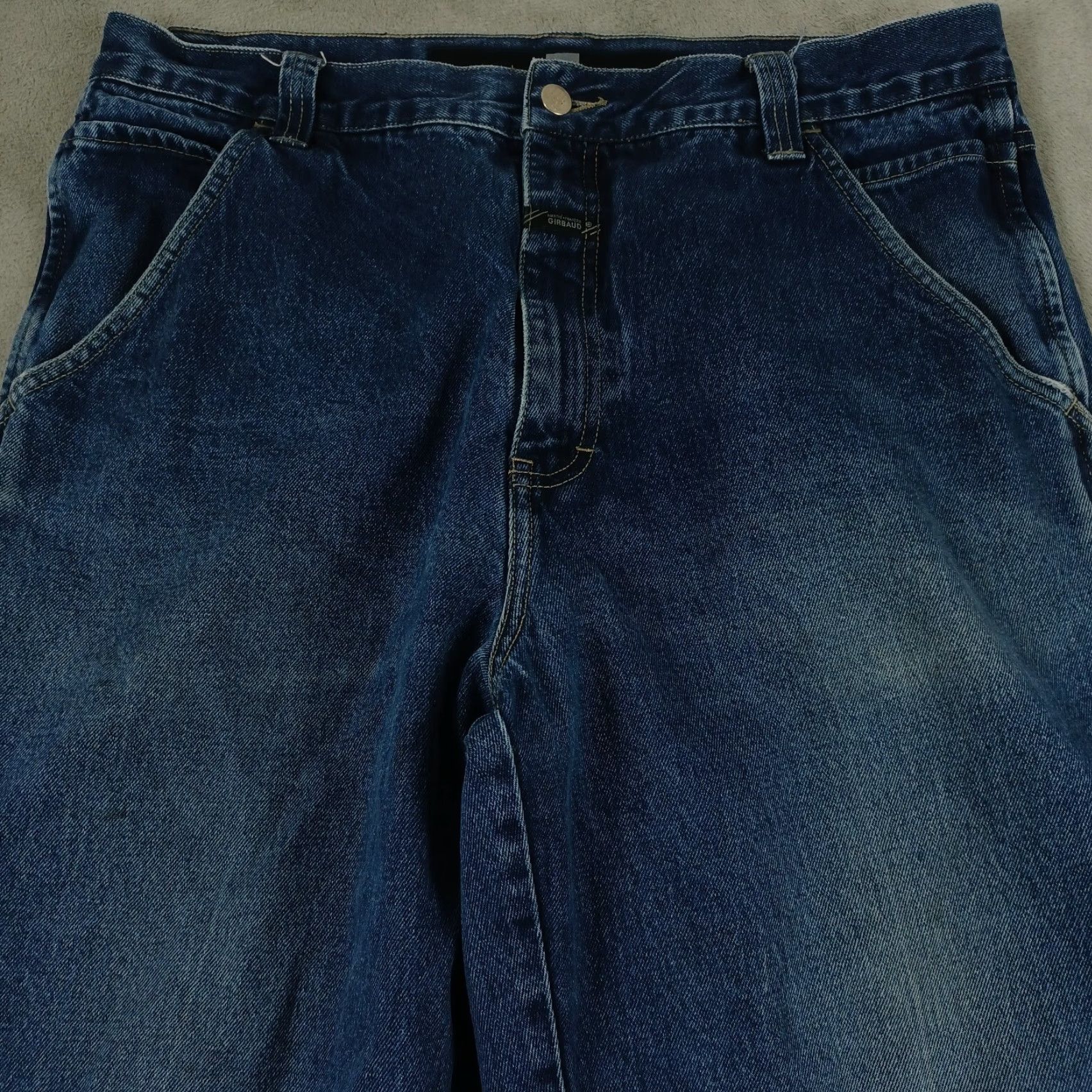 VINTAGE Girbaud Jeans Mens 36x31 Blue Denim Baggy Hip Hop Wide-Leg