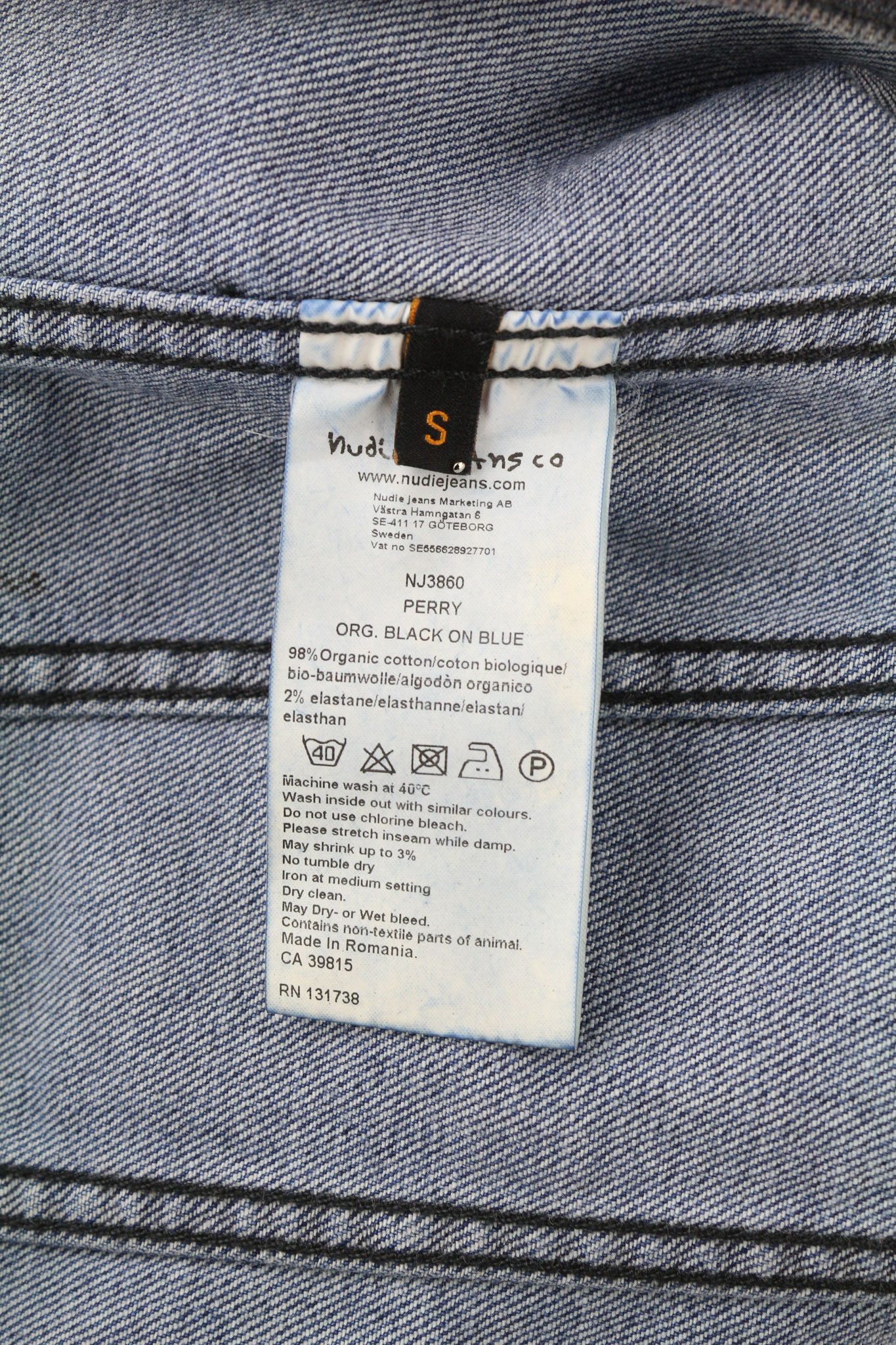 Nudie Jeans PERRY S Denim Black On Blue Buttoned Jacket 80747 Size US S / EU 44-46 / 1 - 6 Thumbnail