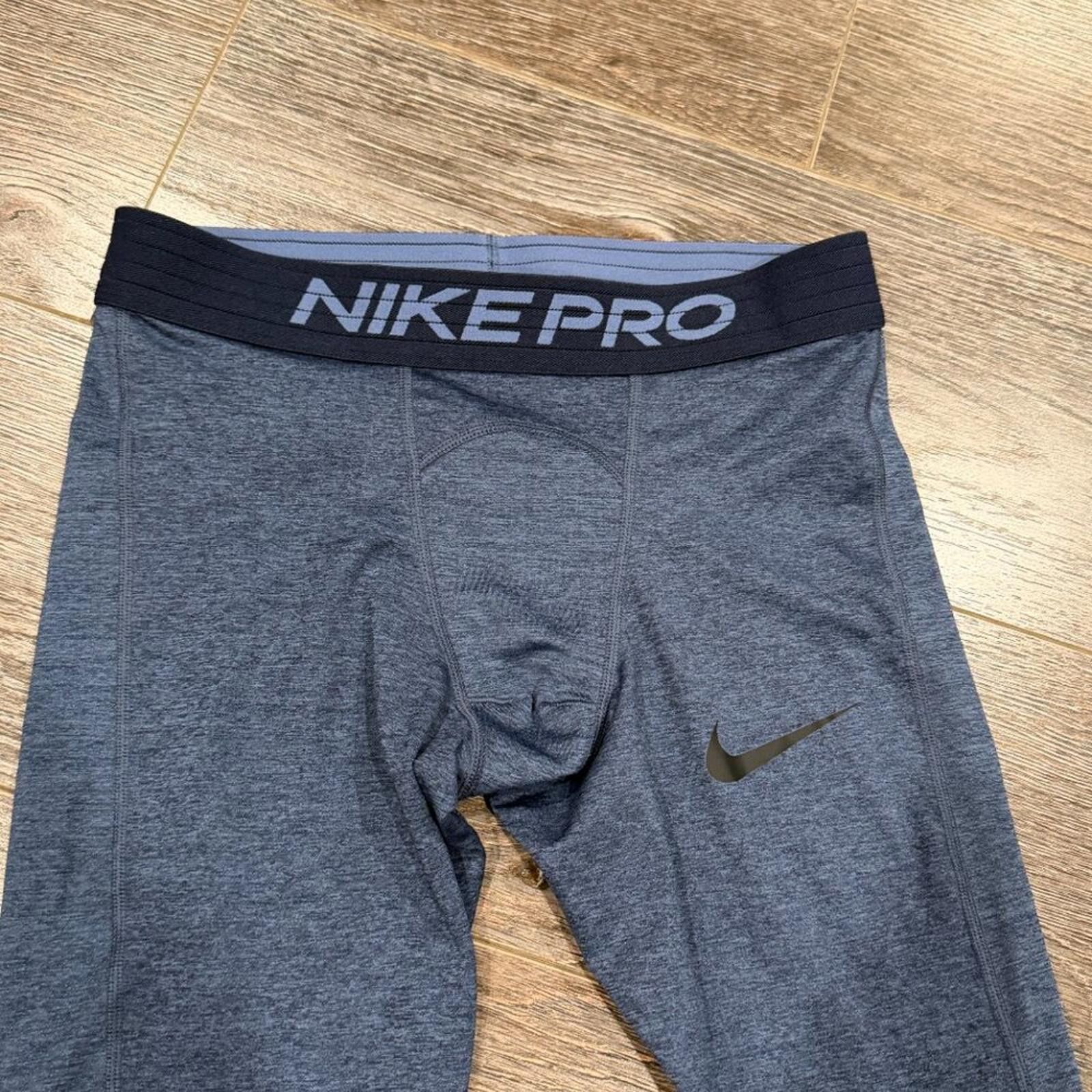 Nike Nike Pro Men’s Running Tights Heathered Blue Size Medium Size ONE SIZE - 4 Thumbnail