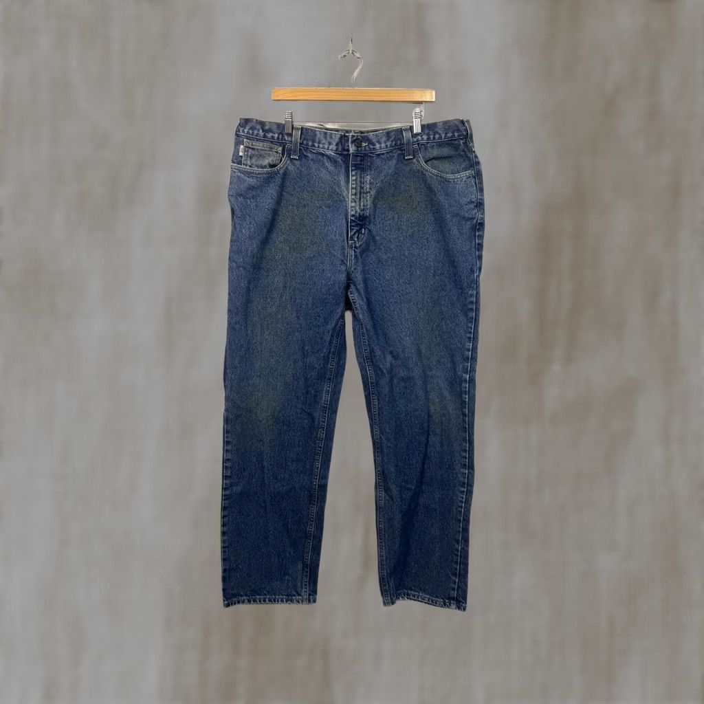 Carhartt Carhartt FR Men's Blue Denim Jeans 42x34 Relaxed Fit Denim Cotton Workwear Jeans Mens Big & Tall Blue 42 34 Button Size US 42 / EU 58 - 1 Thumbnail