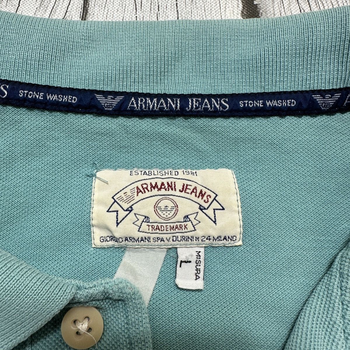 Armani × Vintage Vintage Armani Jeans polo shirt Size US L / EU 52-54 / 3 - 5 Thumbnail