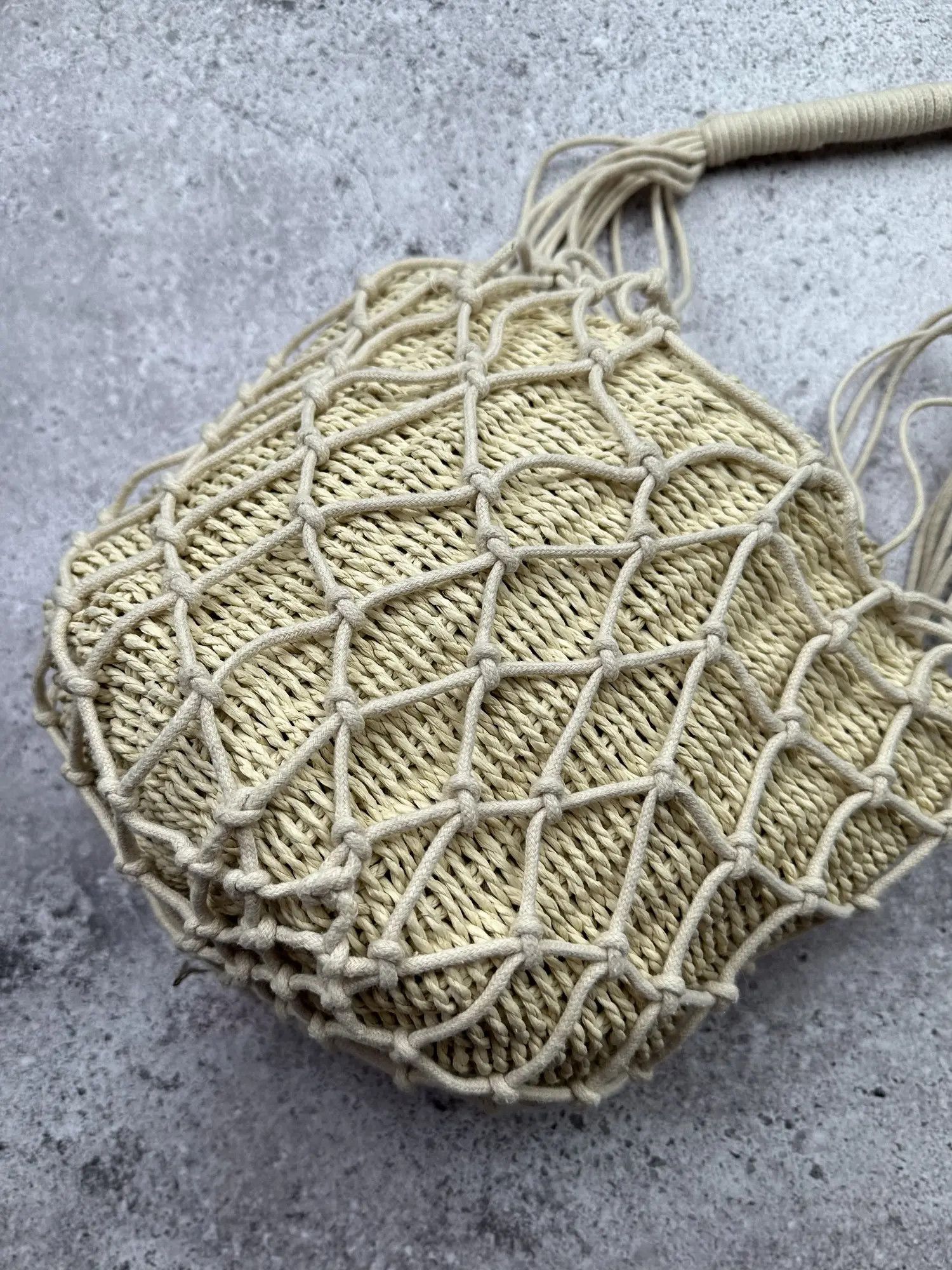 Vintage Vintage Knit Handle Bag C551(V295) Size ONE SIZE - 3 Thumbnail