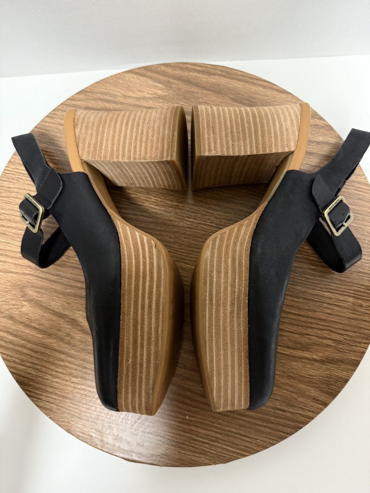 Kork-Ease Kork-Ease Vanya Slingback Platform Black Leather Sandals Size US 9 / IT 39 - 11 Thumbnail