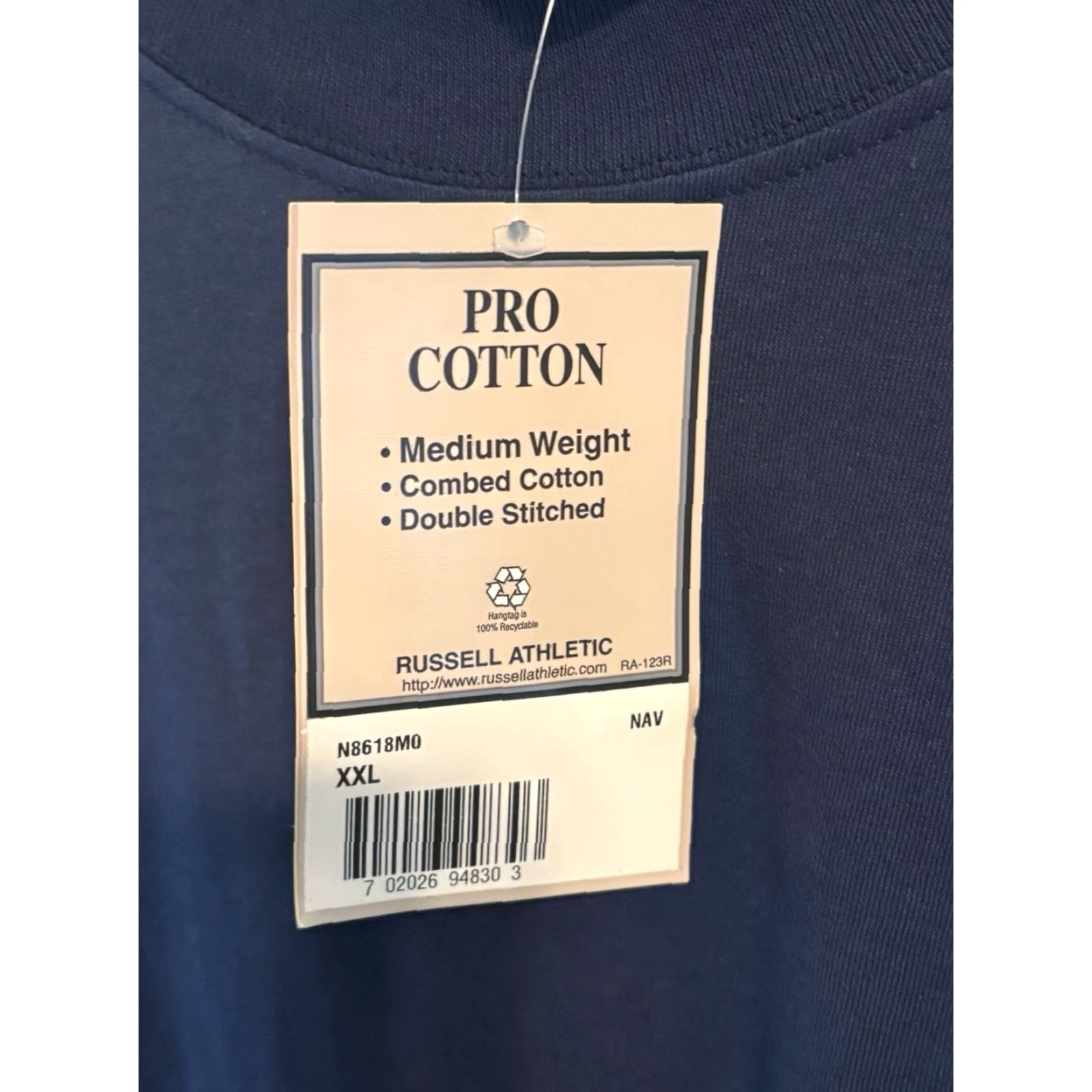 Russell Athletic VINTAGE Russell Athletic Pro Cotton Mock Neck Shirt Mens 2XL NOS NWT 90s Blue Long Sleeve T-Shirt Size US XXL / EU 58 / 5 - 3 Thumbnail