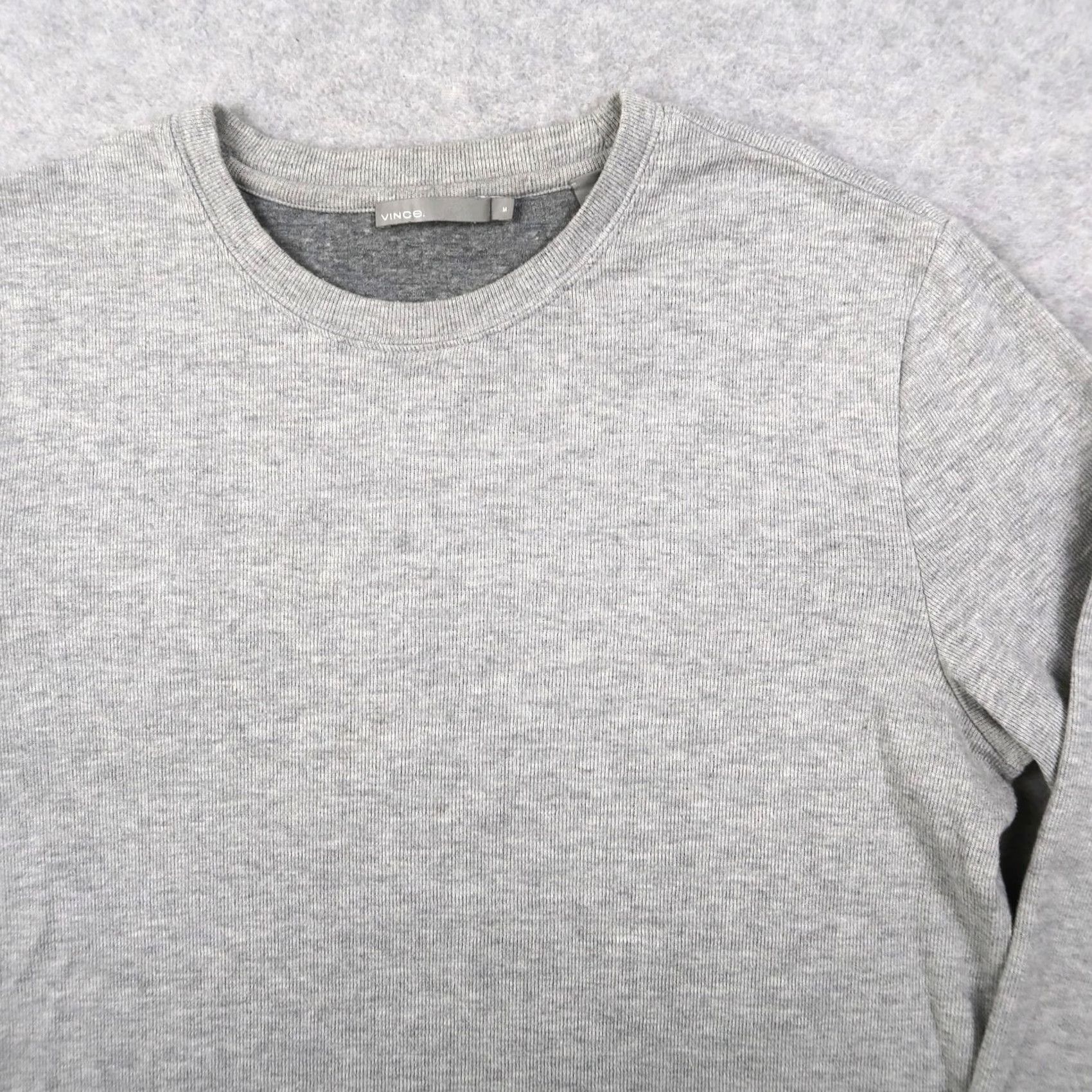 Vince Vince Long Sleeve T-Shirt Size M Gray Crew Neck Shirt Mens Regular Knit Cotton Blend Size US M / EU 48-50 / 2 - 3 Thumbnail