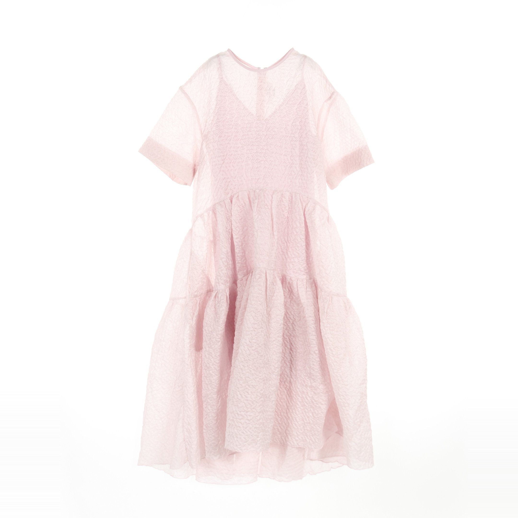 Victoria Beckham Victoria Beckham Tiered Black Chemise Midi Dress One Piece Silk Pink Size ONE SIZE - 1 Thumbnail