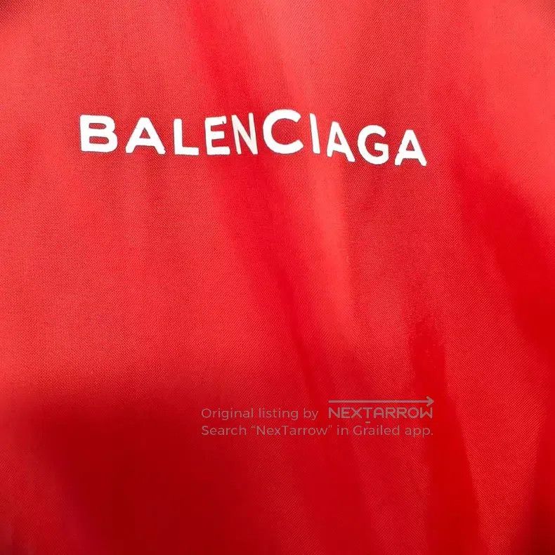 Balenciaga Balenciaga Red Printed Pattern Logo Windbreaker Size US S / EU 44-46 / 1 - 6 Thumbnail