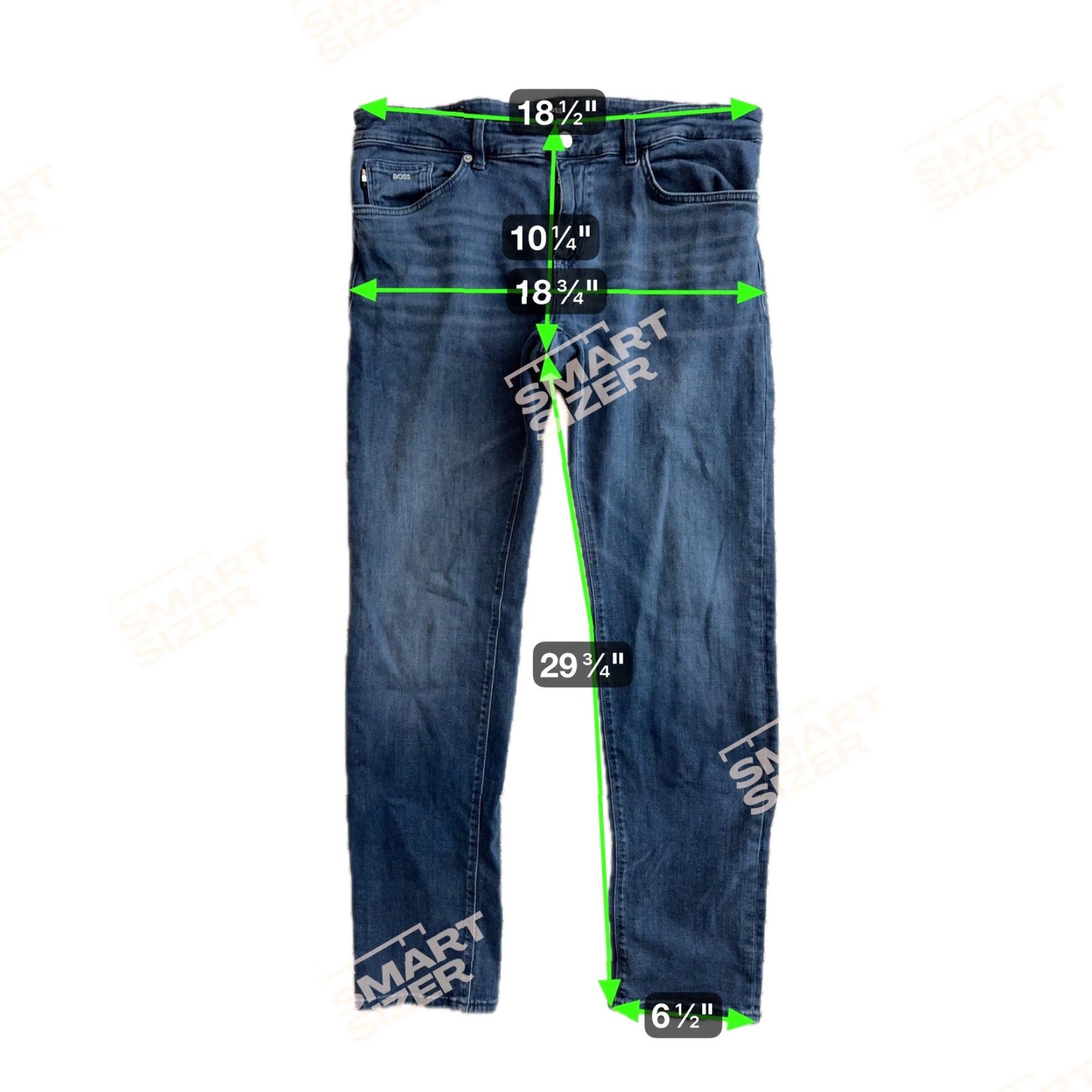 Vintage HUGO BOSS MAINE Mens Regular Fit Dark Wash Denim Jeans 36x32 Straight Leg Luxury Size US 36 / EU 52 - 2 Thumbnail