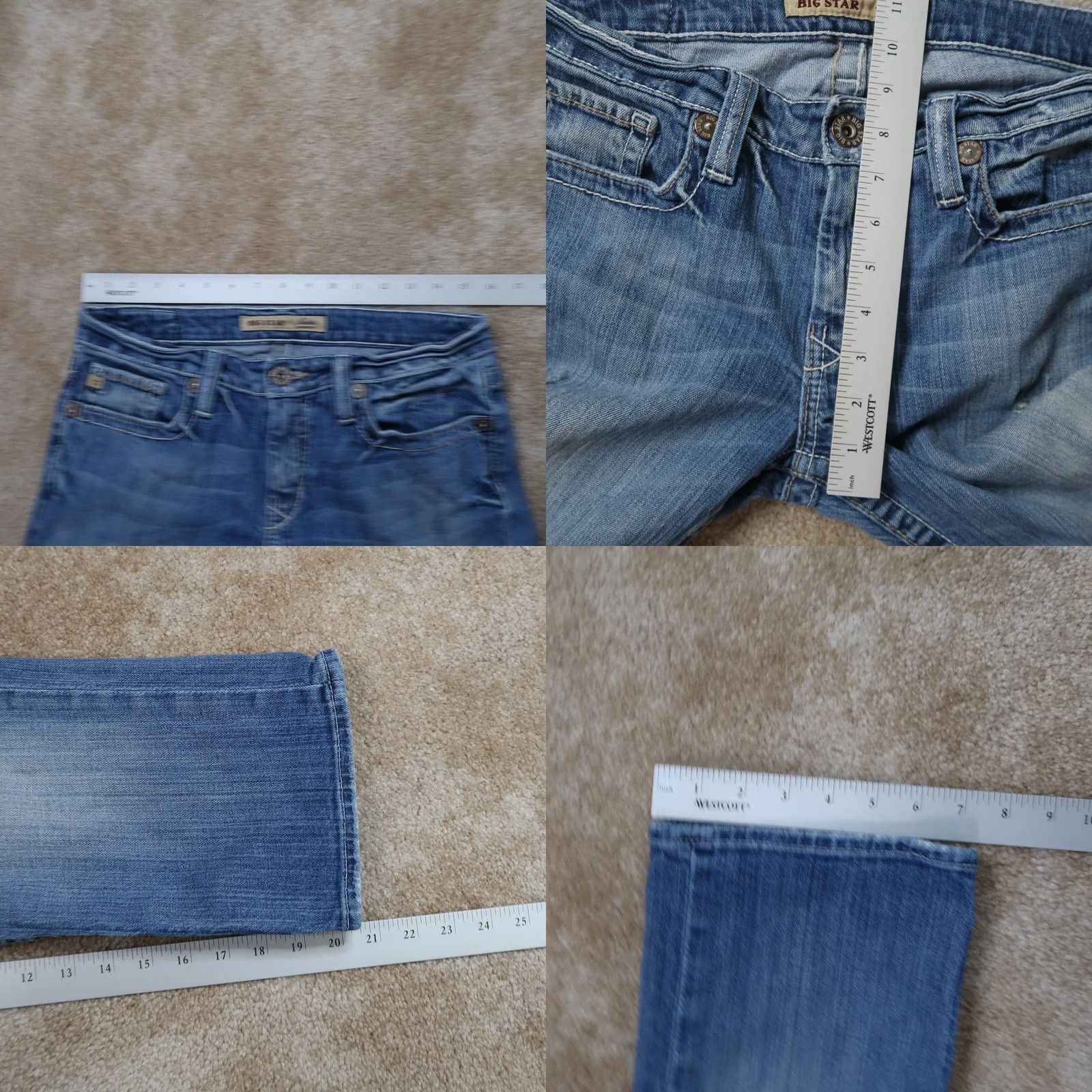 Denime BIG STAR Maddie Capri Jeans Women's 29 Blue stretch Denim Capris Slim 5-Pocket Embroidered Solid Color Jeans Mens? No, Women’s Slim Blue Capris 29 Size 29" - 8 Thumbnail