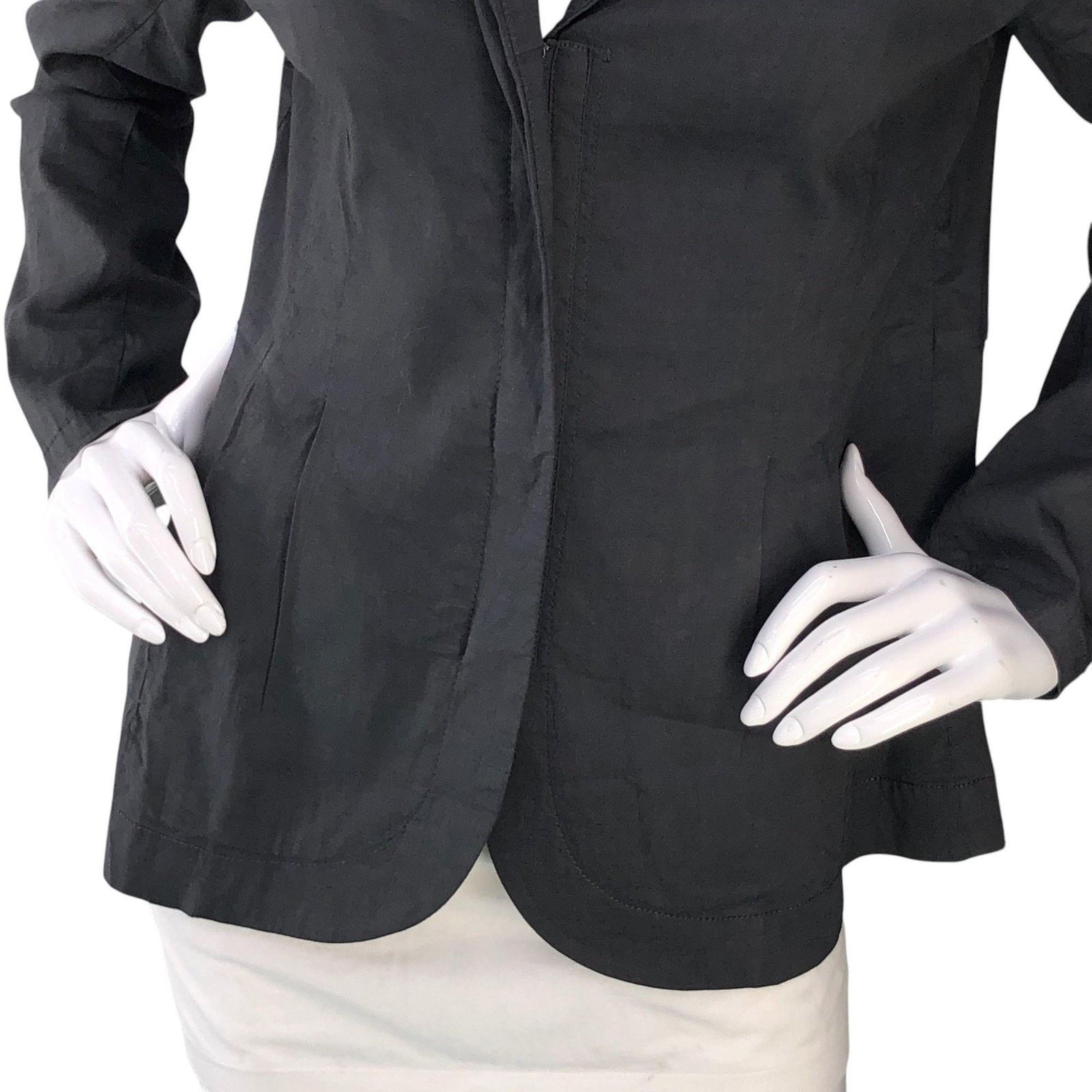 Eileen Fisher Eileen Fisher Blazer M Charcoal Linen Blend Jacket Stretch Size M / US 6-8 / IT 42-44 - 3 Thumbnail