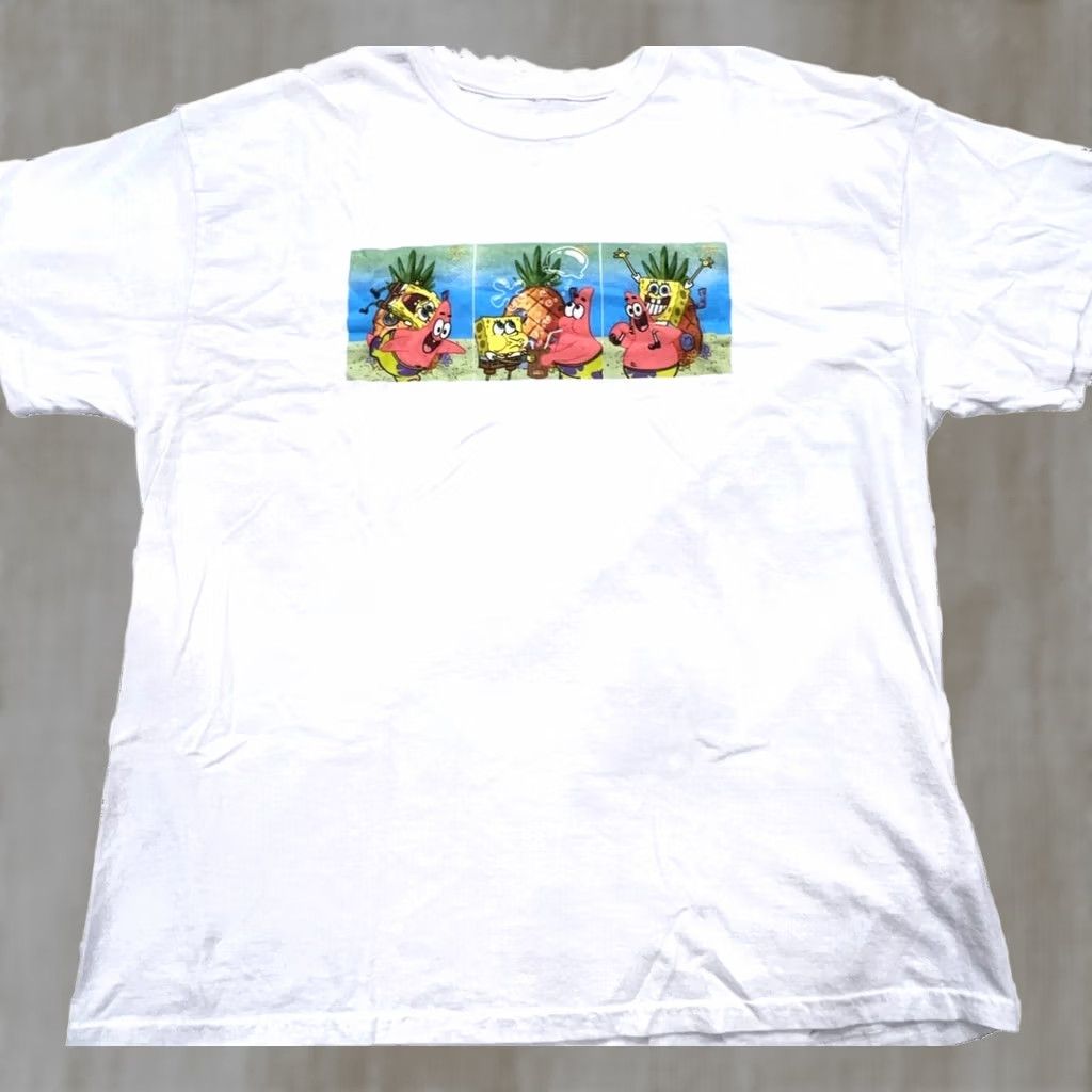 Nickelodeon Nickelodeon Sponge Bob Square Pants Shirt Men XL White Tee Patrick Friends Pals Size US XL / EU 56 / 4 - 1 Thumbnail