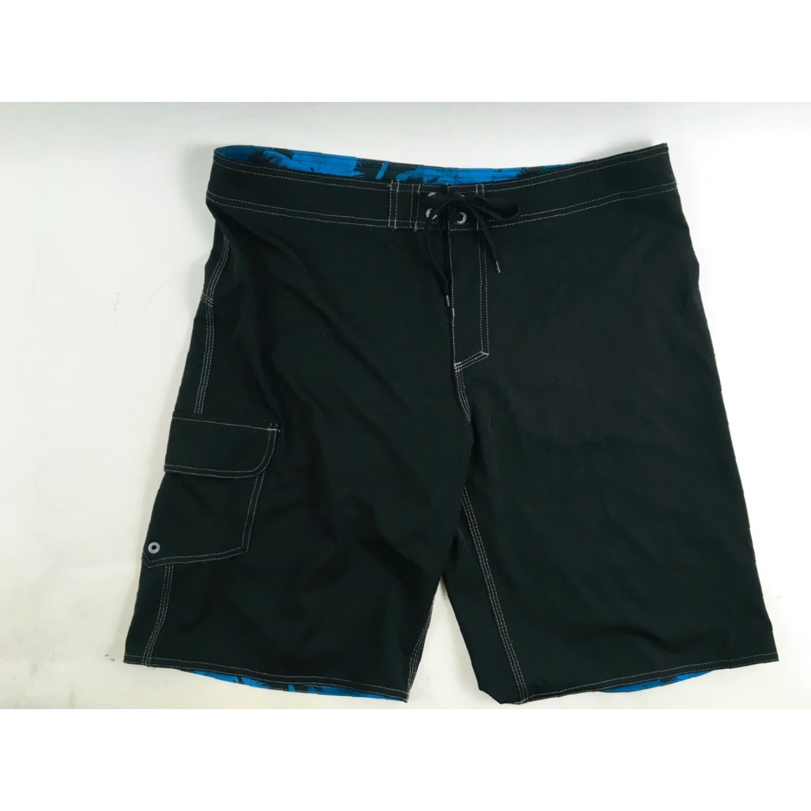 Burnside Burnside Board Shorts Men's 38 Solid Black Pocket Drawstring Flat Front Lifeguard Swim Bottoms Size US 38 / EU 54 - 2 Thumbnail