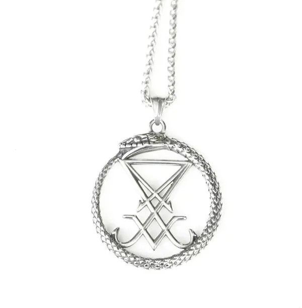 Goth Money Lucifer Symbol Steel Pendant + Chain goth satanic punk y2k Size ONE SIZE - 3 Thumbnail