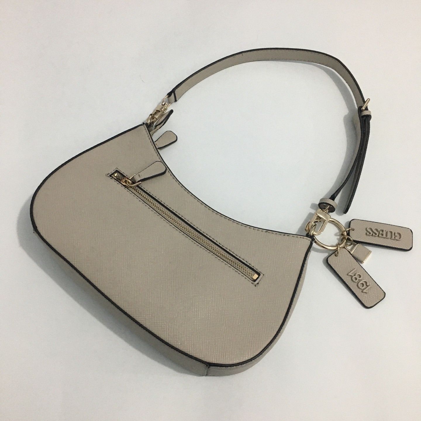 Guess Guess Noelle Top Zip Beige Shoulder Bag Size ONE SIZE - 4 Thumbnail