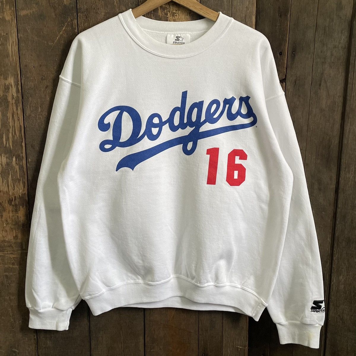 Starter Vintage 90's Dodgers Nomo 16 Crewneck Sweatshirt Size US M / EU 48-50 / 2 - 1 Thumbnail