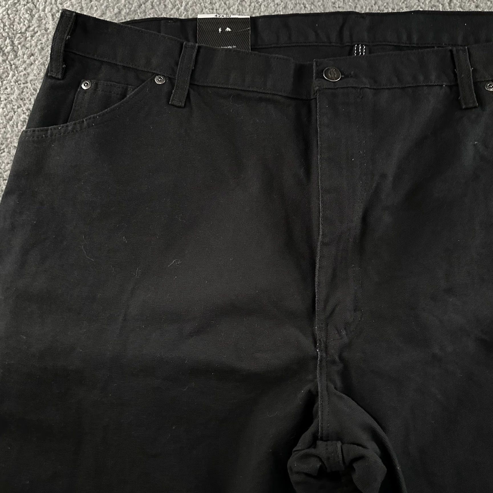 Dickies Dickies Jeans Mens Black 42x30 Carpenter Relaxed Fit Canvas Cotton Workwear Straight Pockets Size US 42 / EU 58 - 3 Thumbnail