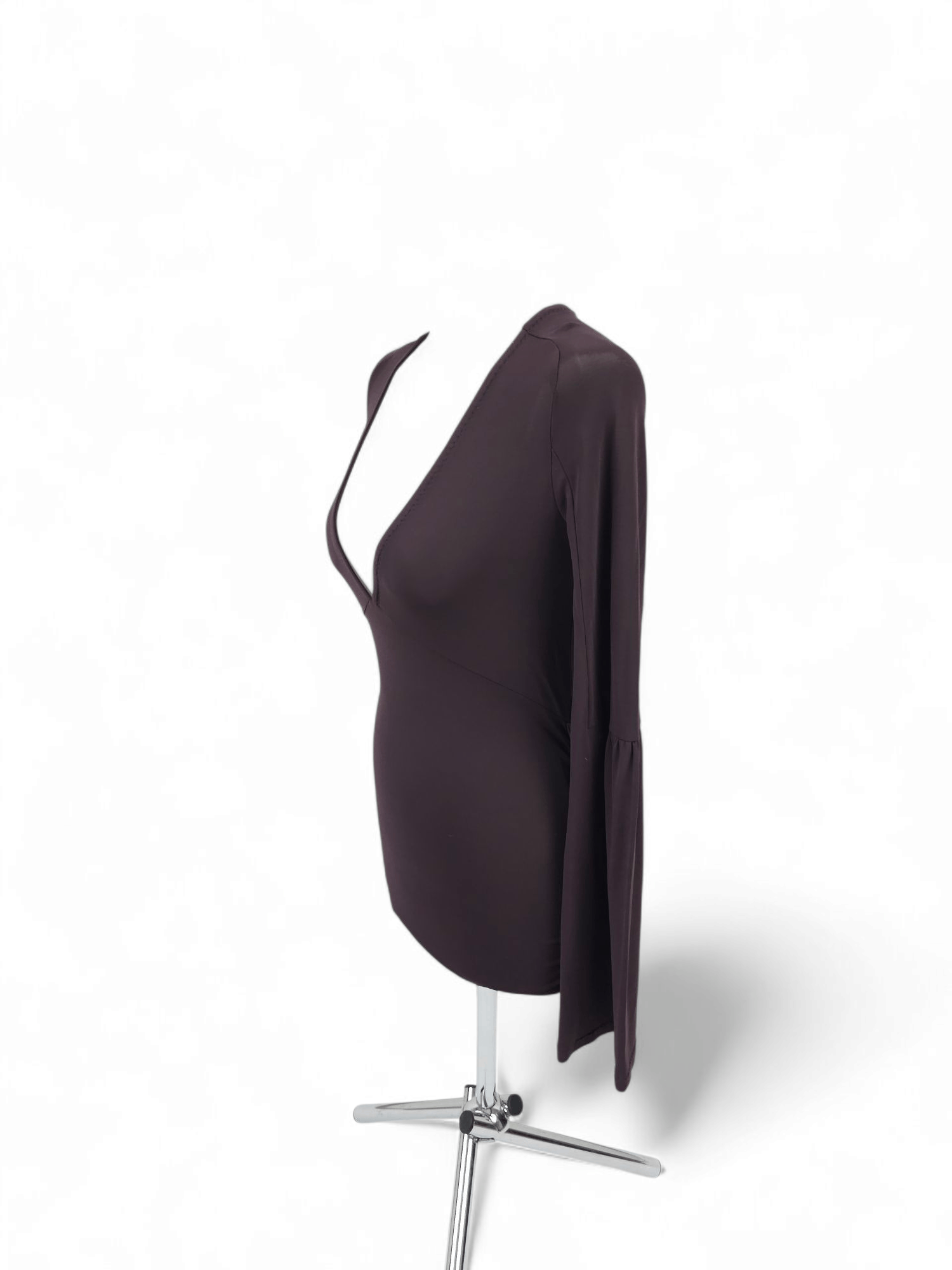 Patrizia Pepe 💎 Patrizia Pepe Purple V-neck Top Blouse Violet Dark Size S / US 4 / IT 40 - 3 Thumbnail