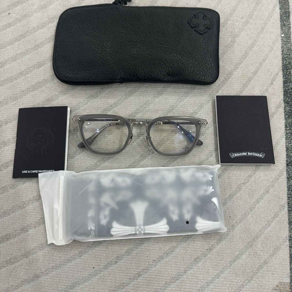 Chrome Hearts CHROME HEARTS STRAPADICTOME MATTE GRAPHITE/SS EYEGLASSES Size ONE SIZE - 2 Thumbnail