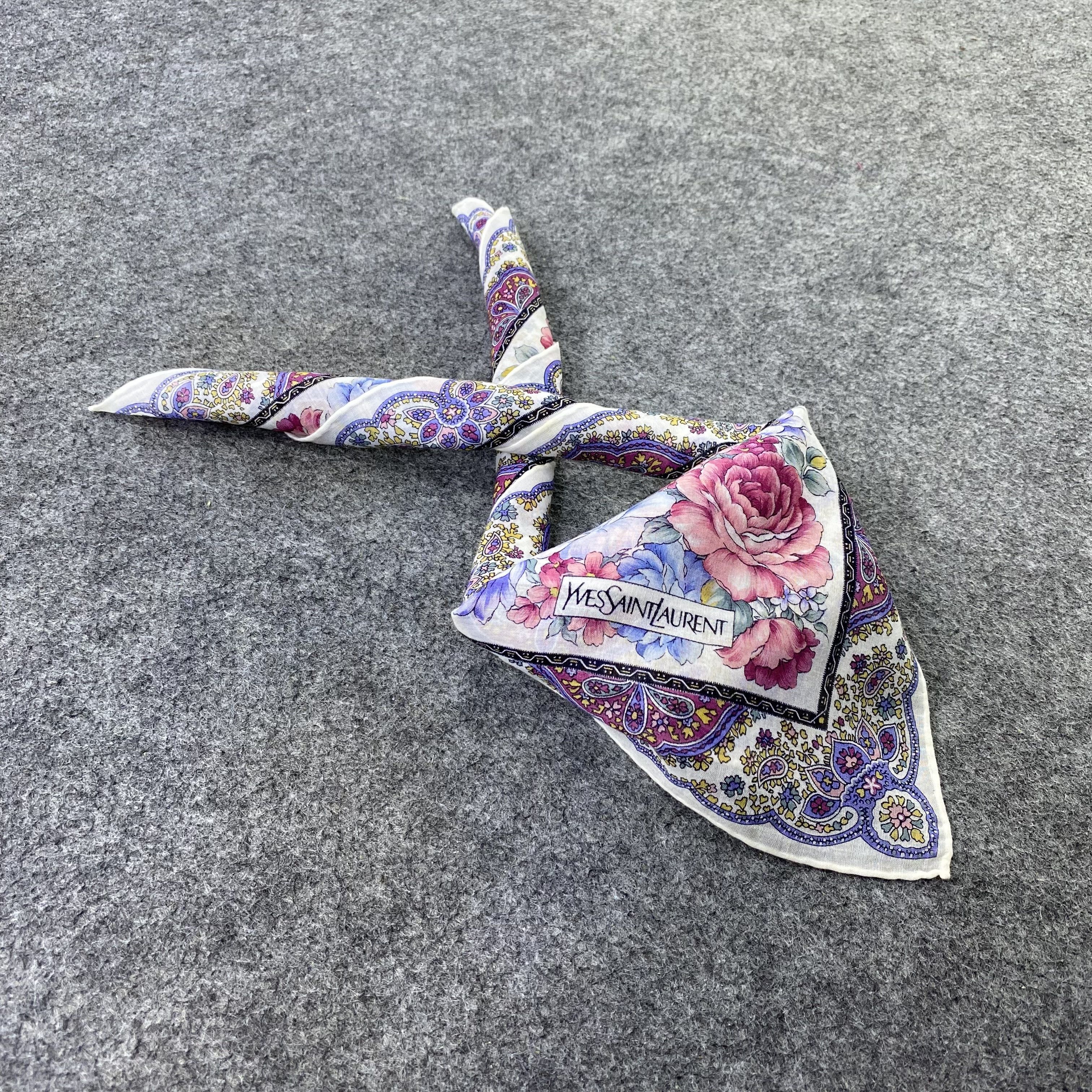 Yves Saint Laurent Yves Saint Laurent Handkerchief Neckerchief Bandana-B2039 Size ONE SIZE - 1 Thumbnail