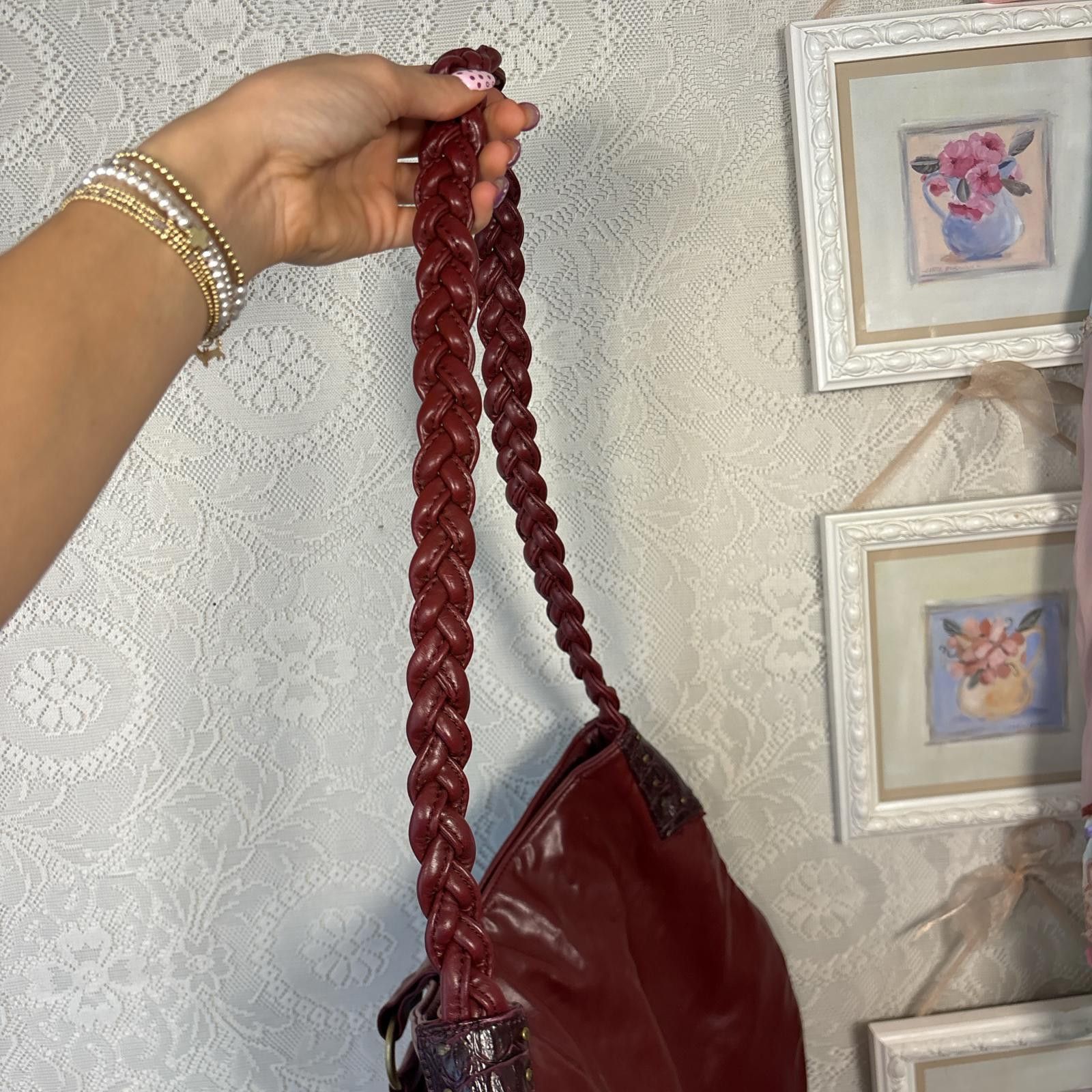 Other vintage red leather textured purse with tassels Size ONE SIZE - 6 Thumbnail