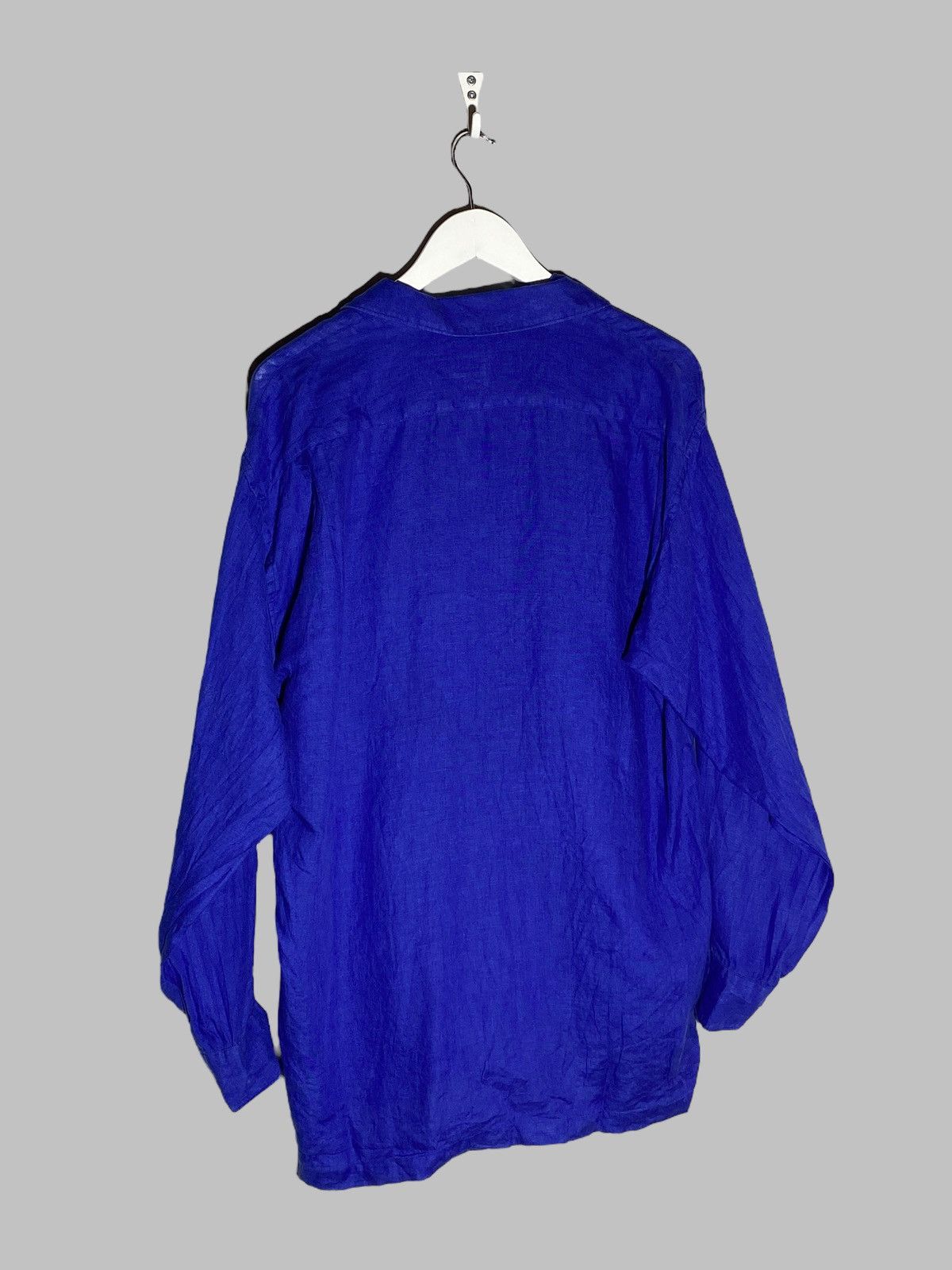 Kenzo Vintage Kenzo Homme Royal Blue Linen Shirt Old Money Size US L / EU 52-54 / 3 - 2 Thumbnail