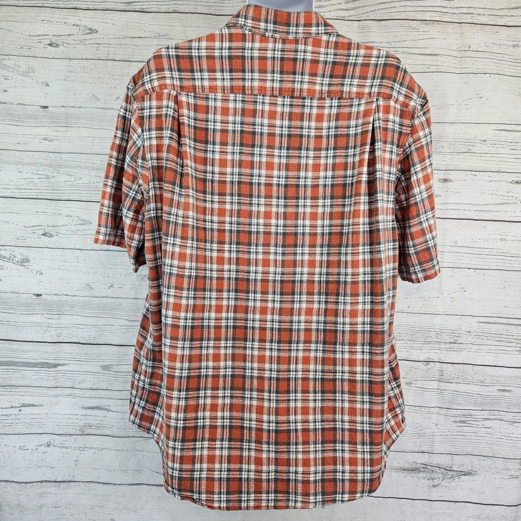 Vintage Duluth Mens Shirt Short Sleeve Button-Up Plaid Orange Hemp Cotton Blend Large, Size L Size US L / EU 52-54 / 3 - 3 Thumbnail