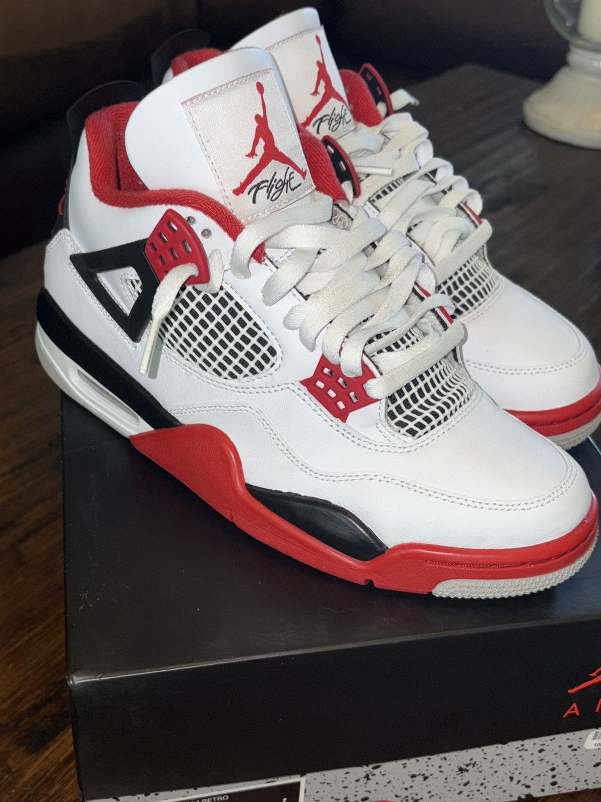 Jordan Brand Air Jordan 4 Retro OG Fire Red Size US 8 / EU 41 - 2 Thumbnail