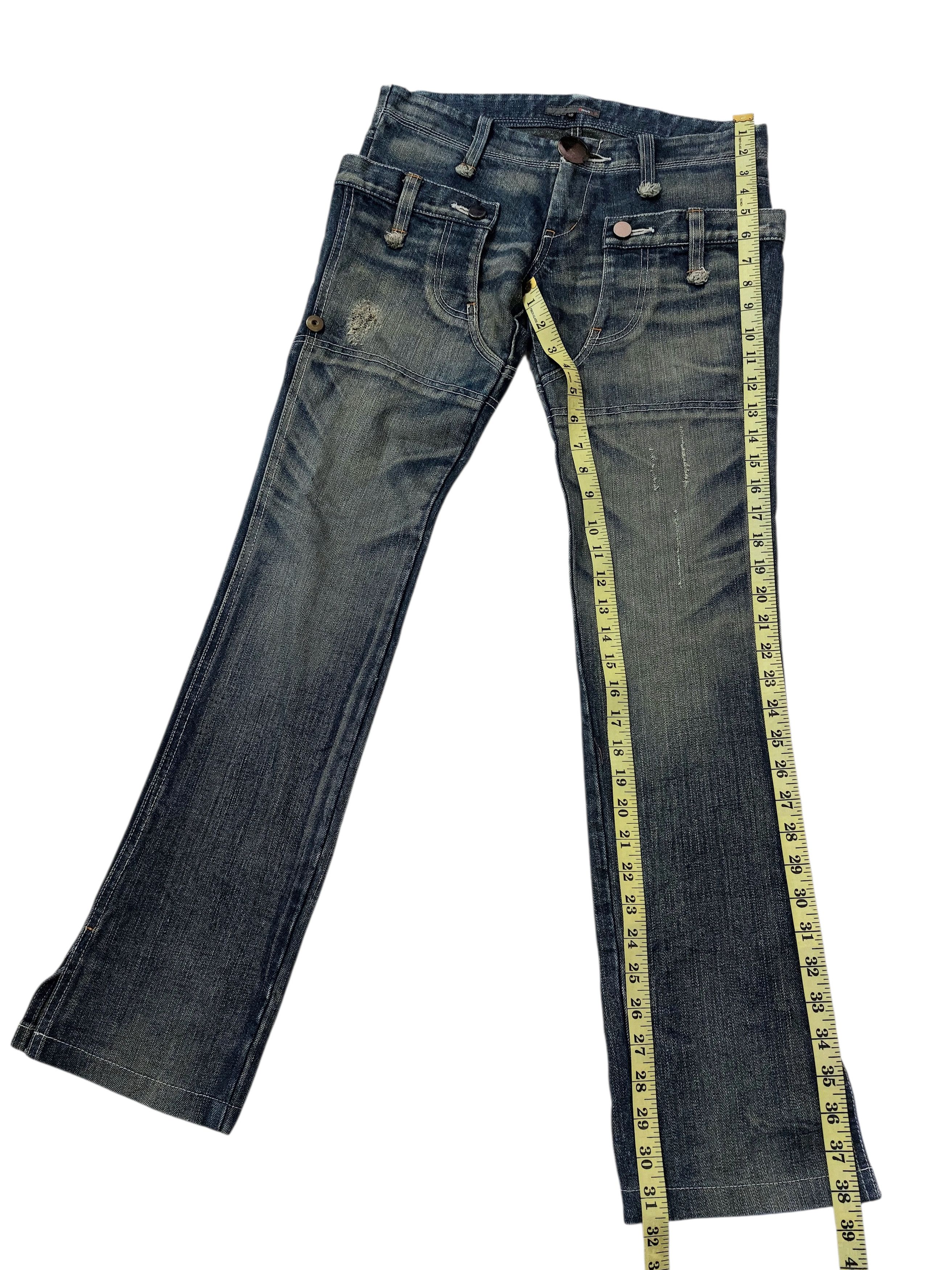 Vintage The Smork Indigo Outlaw Double Waist Jeans Size 31" - 11 Thumbnail