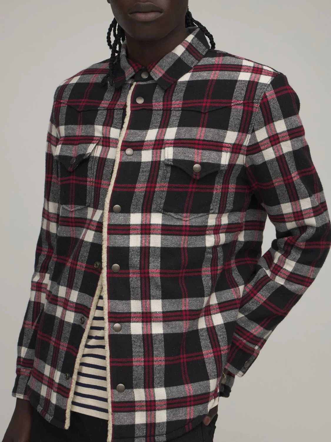 Saint Laurent Paris Saint Laurent Sherpa Lined Western Overshirt Jacket Size US S / EU 44-46 / 1 - 20 Thumbnail