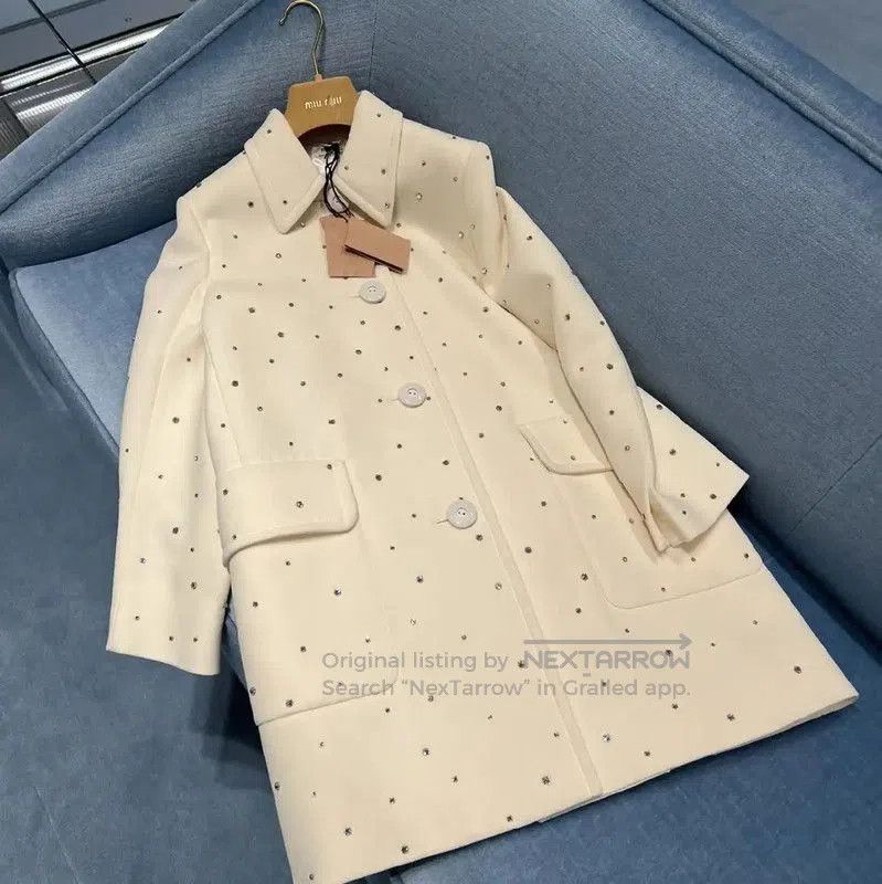 Miu Miu Miu Miu White Button-Up Women's Coat . Size S / US 4 / IT 40 - 3 Thumbnail