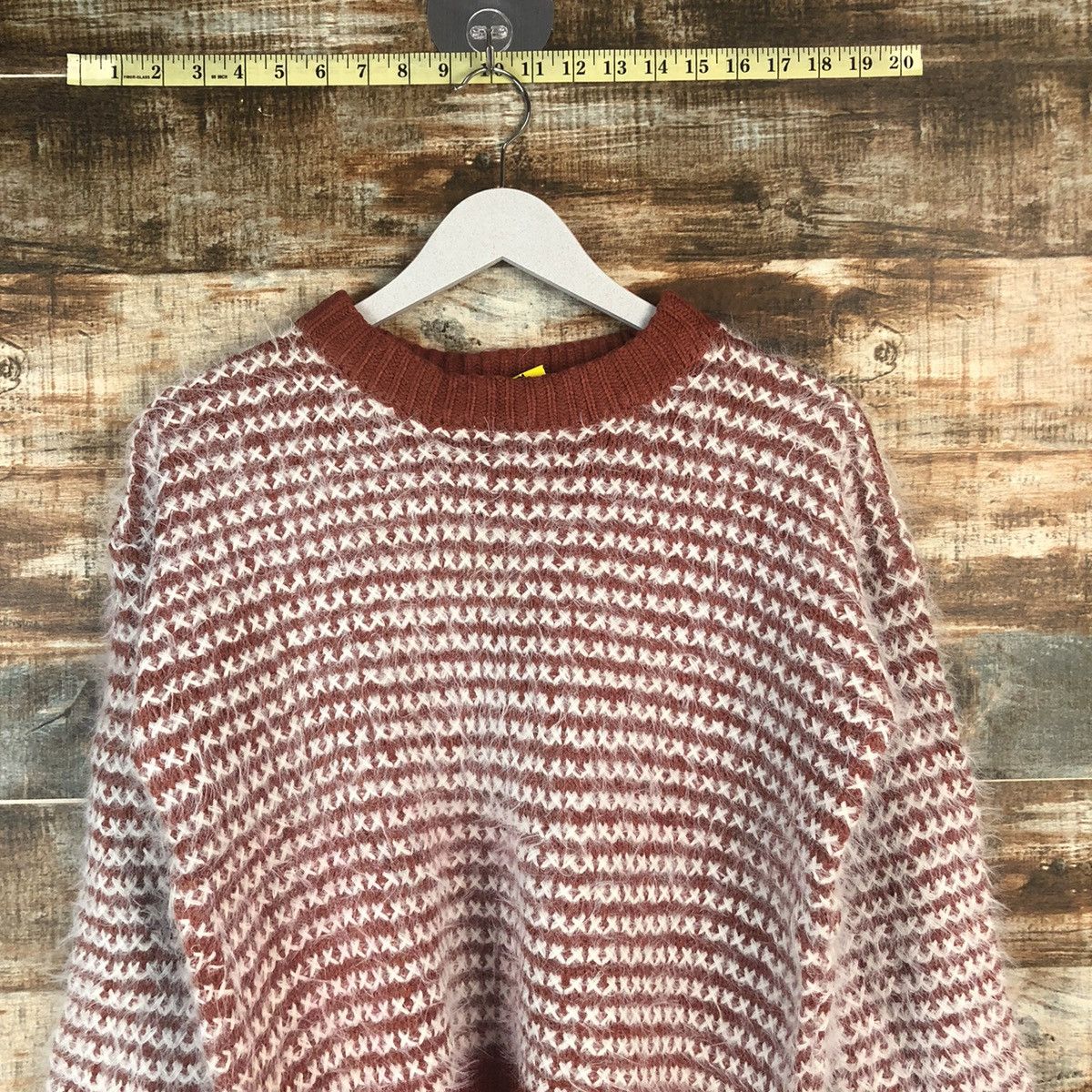 Homespun Knitwear DL Lips Red Mohair shaggy fur Knitwear #C322 Size S / US 4 / IT 40 - 2 Thumbnail
