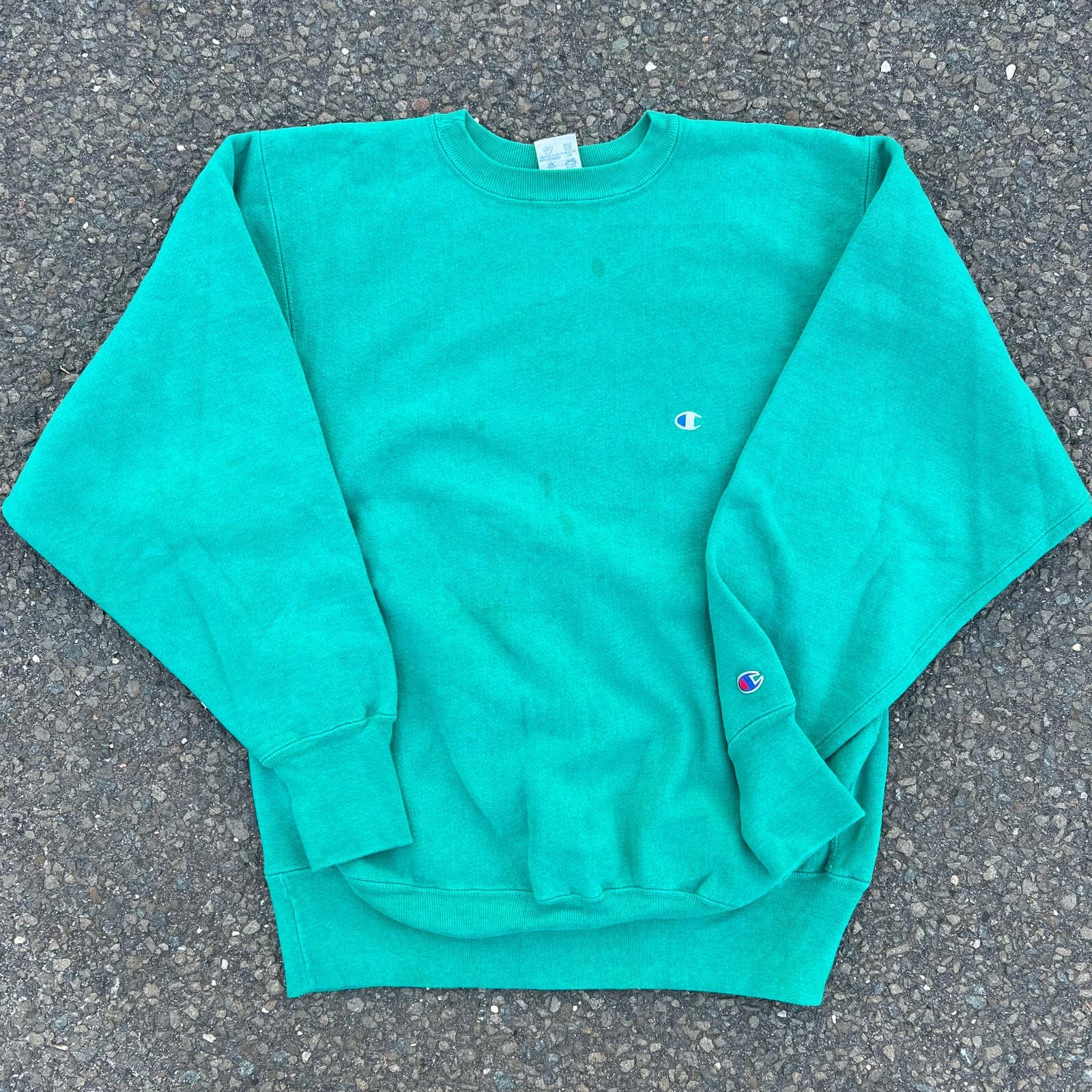 image of 90's Champion Green Reverse Weave Crewneck Sweatshirt, Men's (Size XL)