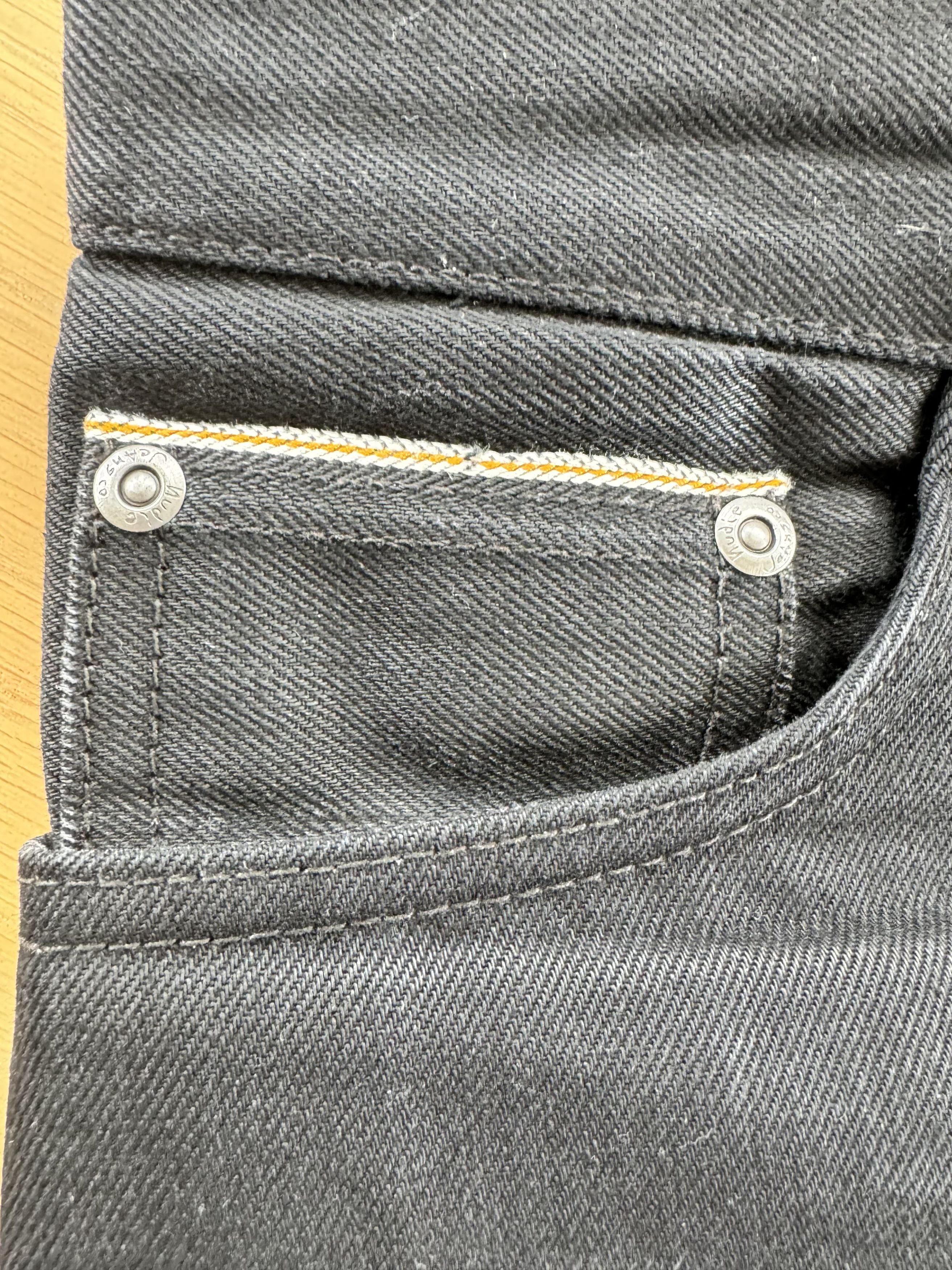 Nudie Jeans Nudie Jeans - Steady Eddie II - Dry Black Selvage - 29x30 Size US 29 - 3 Thumbnail