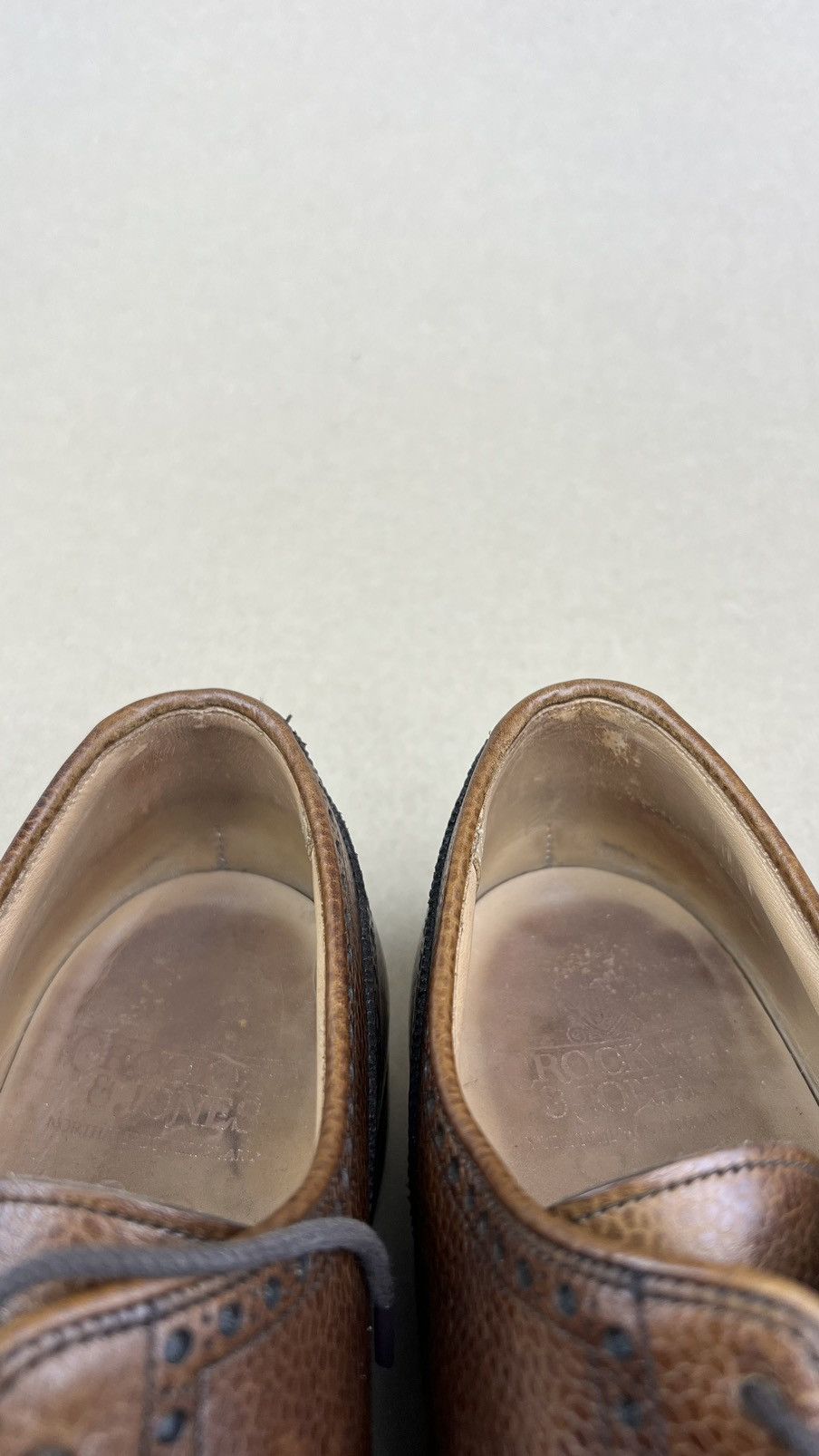 Crockett & Jones CROCKETT & JONES Swansea Derby Brogues Leather Shoes Brown Size US 11 / EU 44 - 14 Thumbnail
