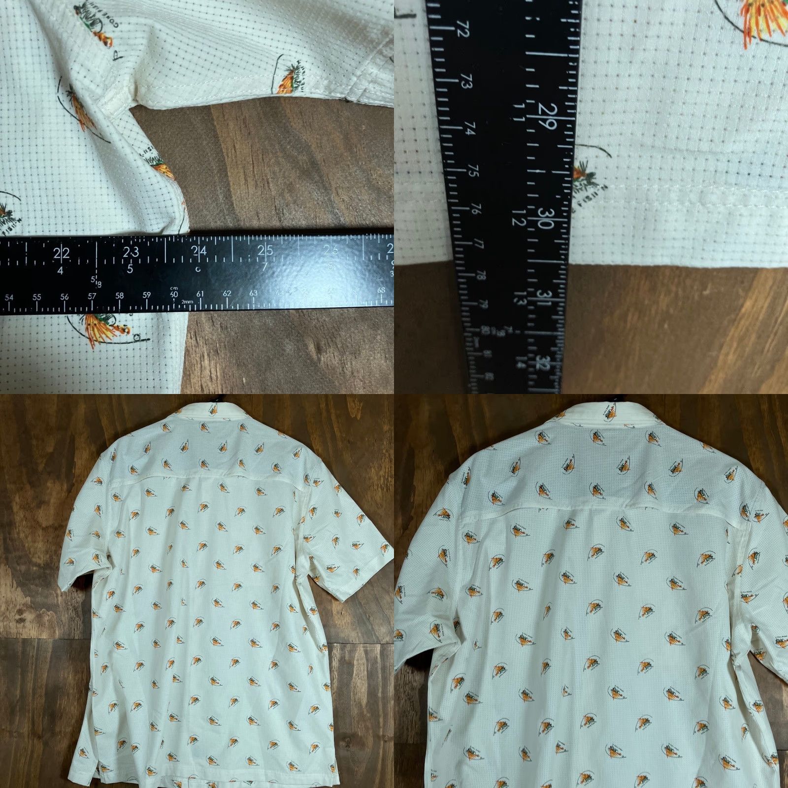 Croft & Barrow Croft & Barrow Mens Shirt Cream "Gon Fishin" Quick Dry Button Up Gorpcore Large Short Sleeve Mens Shirt Size US L / EU 52-54 / 3 - 8 Thumbnail