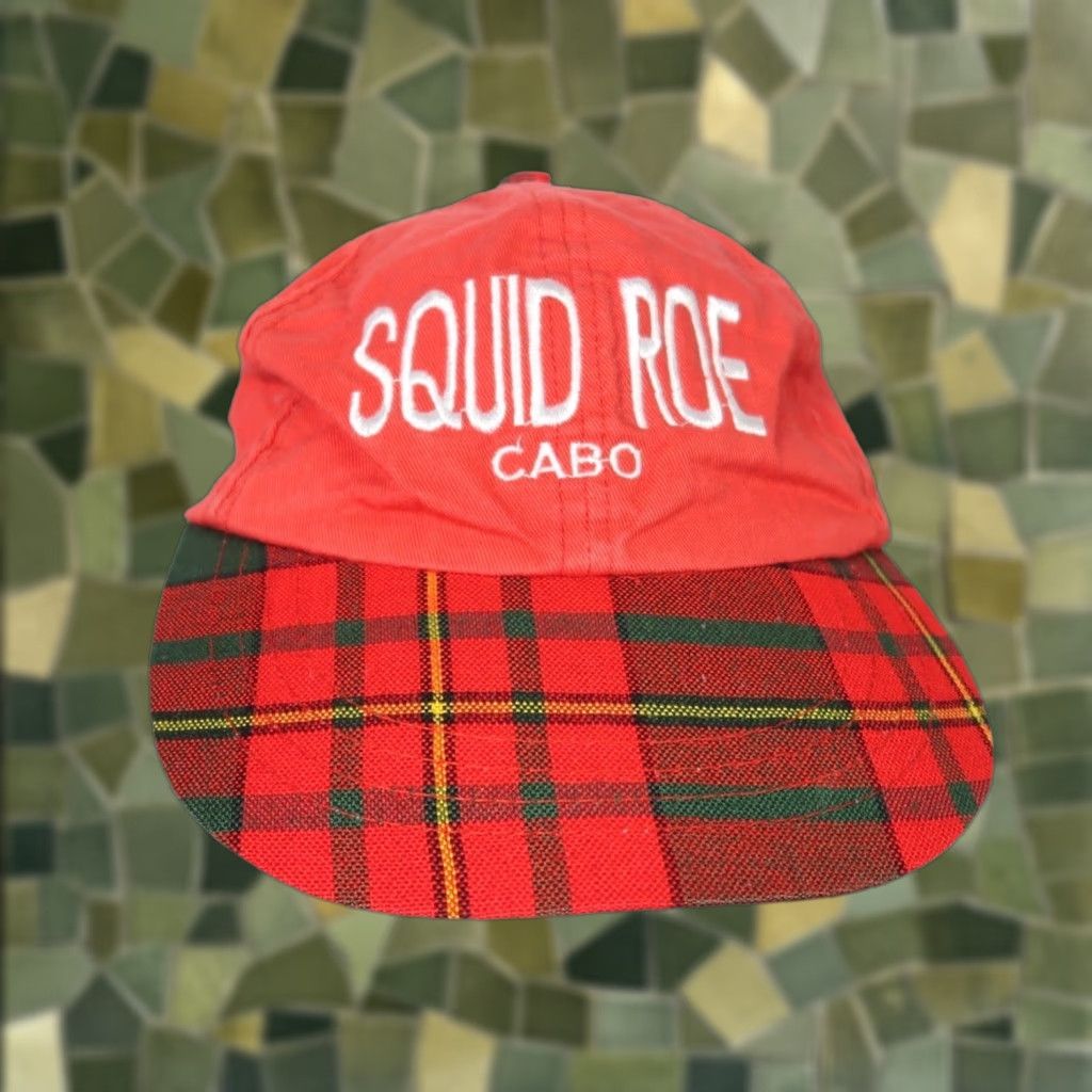 Vintage VINTAGE Carlos 'N Charlie's Squid Roe Cabo red plaid baseball cap hat Mens One Size Red Baseball Cap Size ONE SIZE - 1 Thumbnail